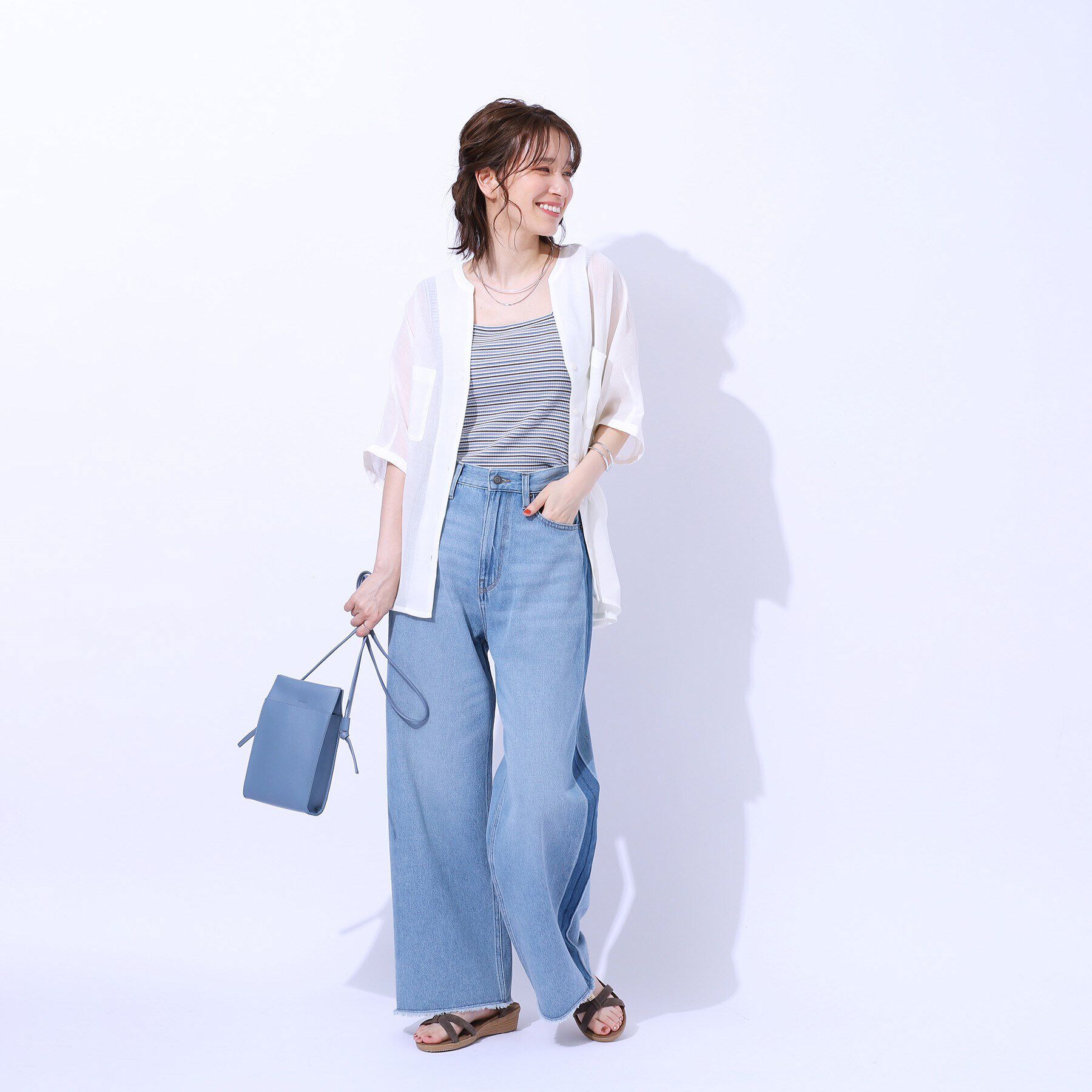 SHOO･LA･RUE「大人の透け感 ワッシャードルマンシャツ」|シャツ・ブラウス|