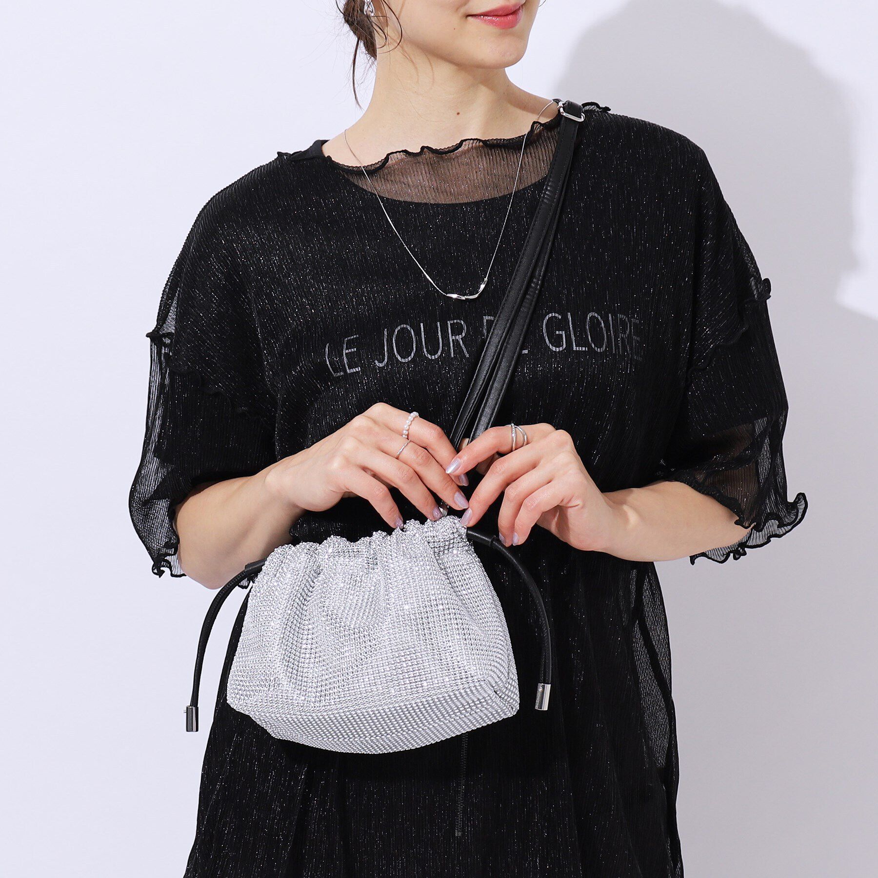 SHOO･LA･RUE「【スパンコール／シャイニー】アソート巾着ショルダーバッグ」|ショルダー・メッセンジャー|