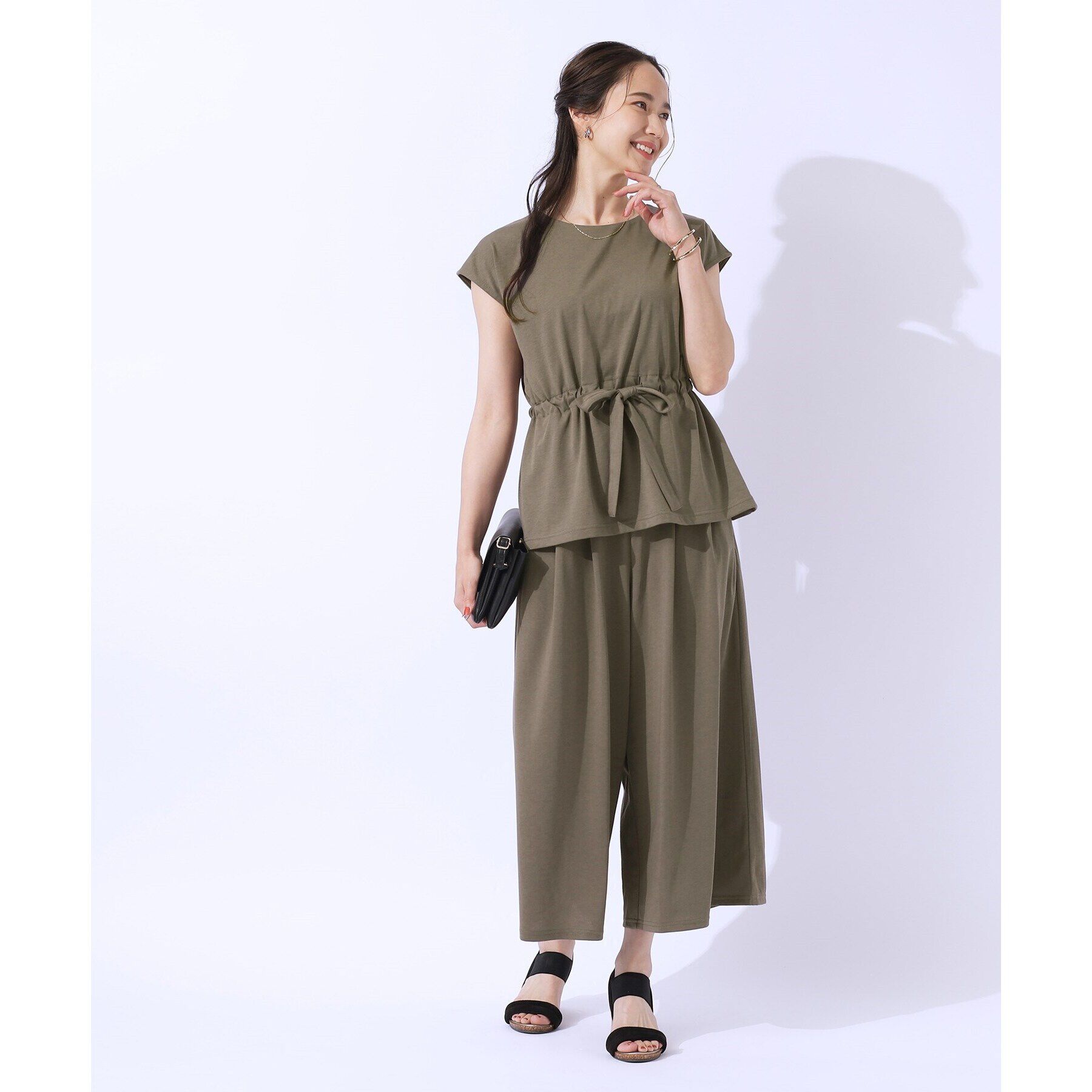 SHOO･LA･RUE「【洗える/セットアップ可】休日のリラックスコーデに やわらかワイドパンツ」|その他|