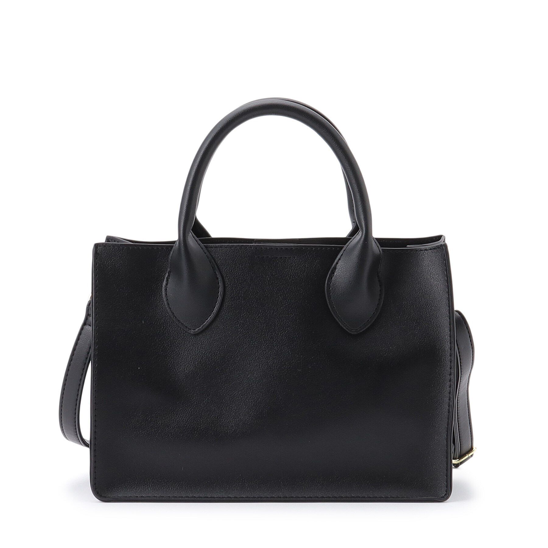 SHOO･LA･RUE「【2WAY】きれいめコーデに 一枚革風スクエアトートバッグ」|トートバッグ|ブラック(019)