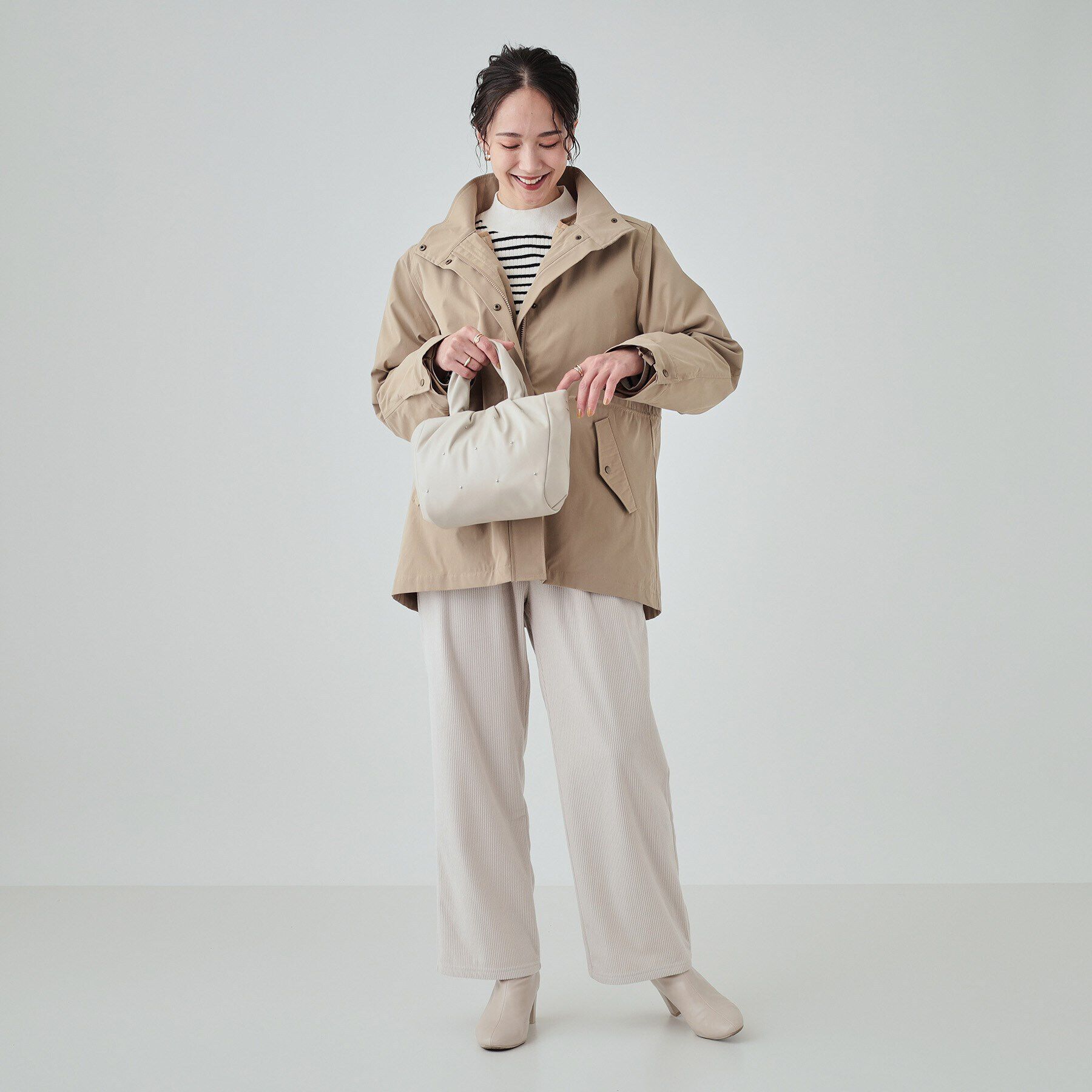 SHOO･LA･RUE「【2WAY】むぎゅっとしたフォルムがたまらまい ひねりハンドルスタッズミニトート」|トートバッグ|