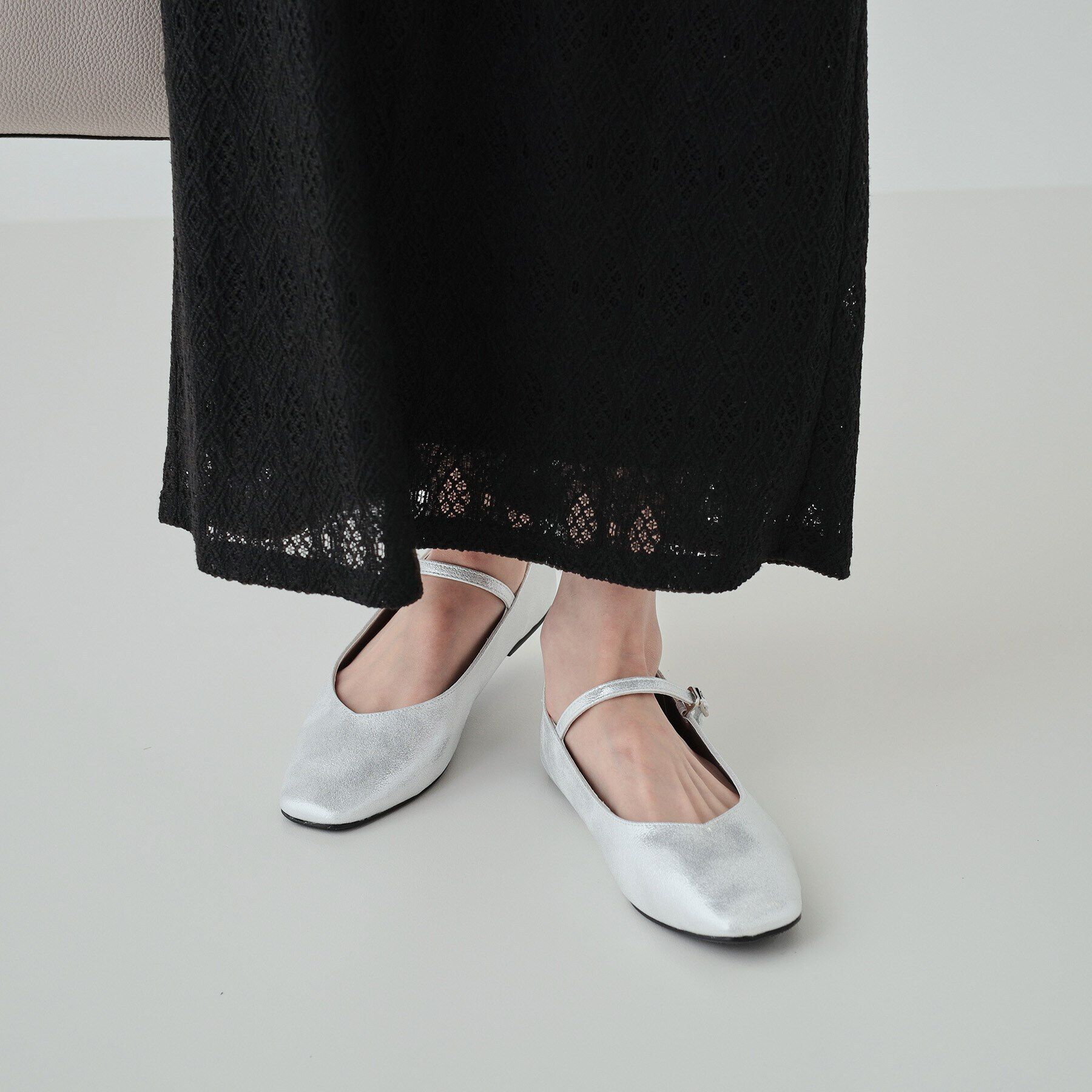 SHOO･LA･RUE「華やかな光沢！メタリックメリージェーン」|パンプス|