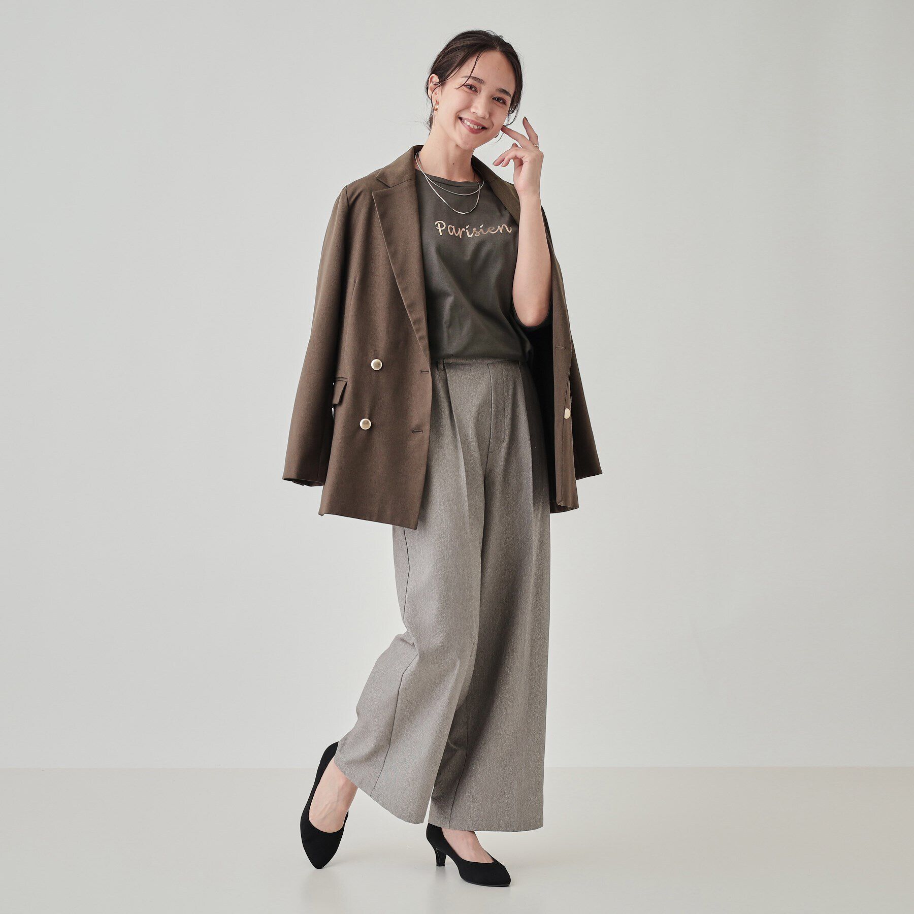 SHOO･LA･RUE「【UV】二の腕カバーにも USAコットンロゴTシャツ」|Tシャツ・カットソー|