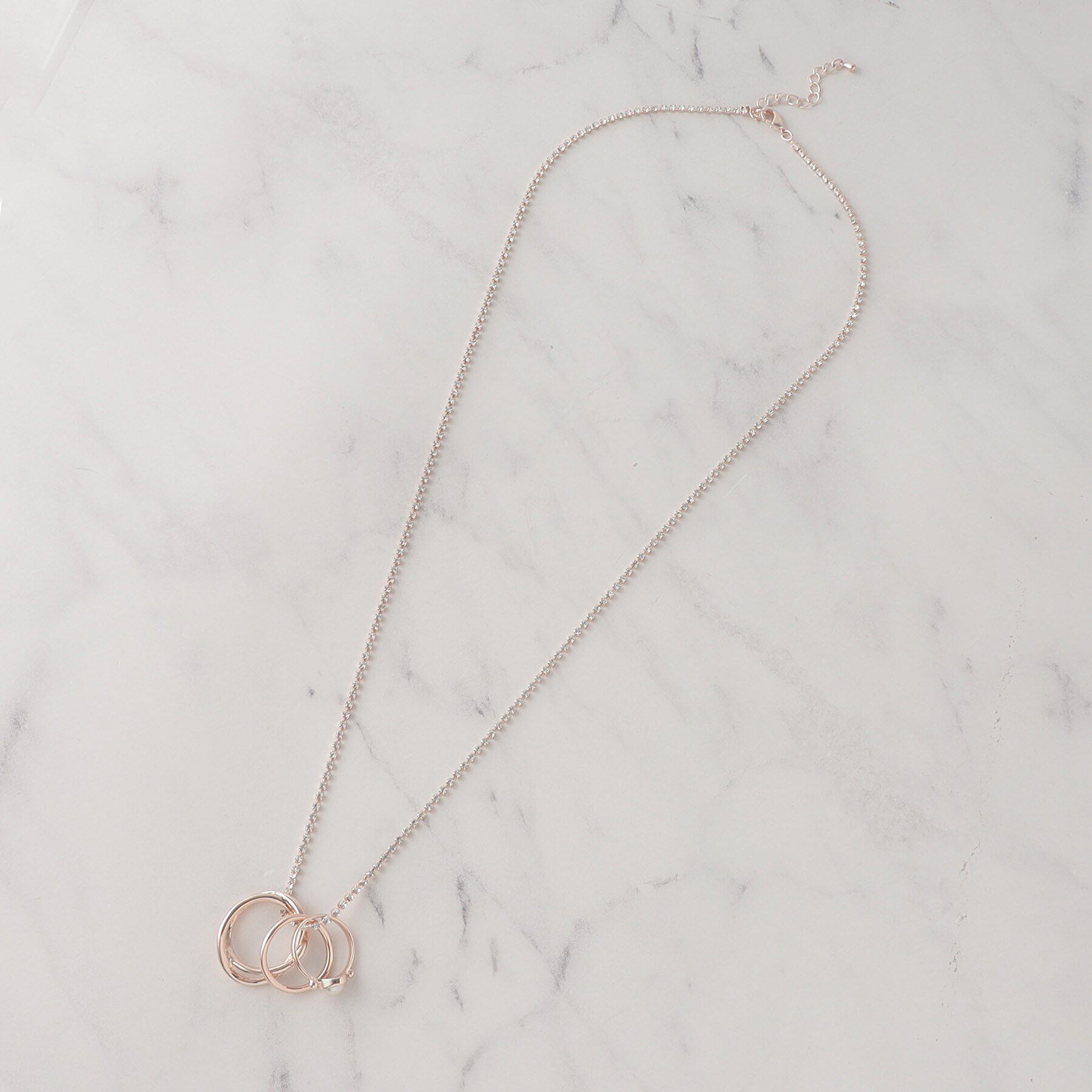 SHOO･LA･RUE「キラキラチェーン スリーリングネックレス」|ネックレス|