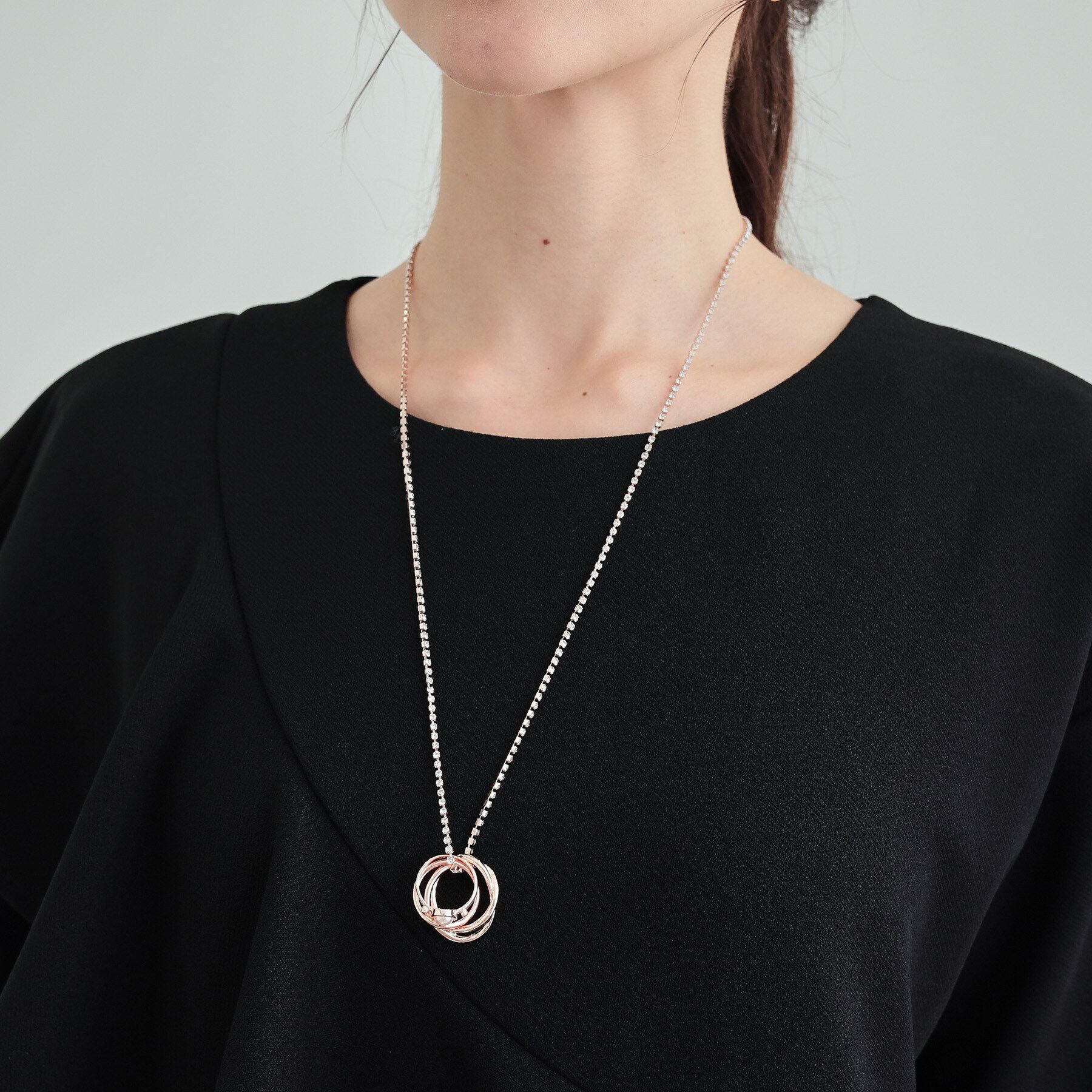 SHOO･LA･RUE「キラキラチェーン スリーリングネックレス」|ネックレス|