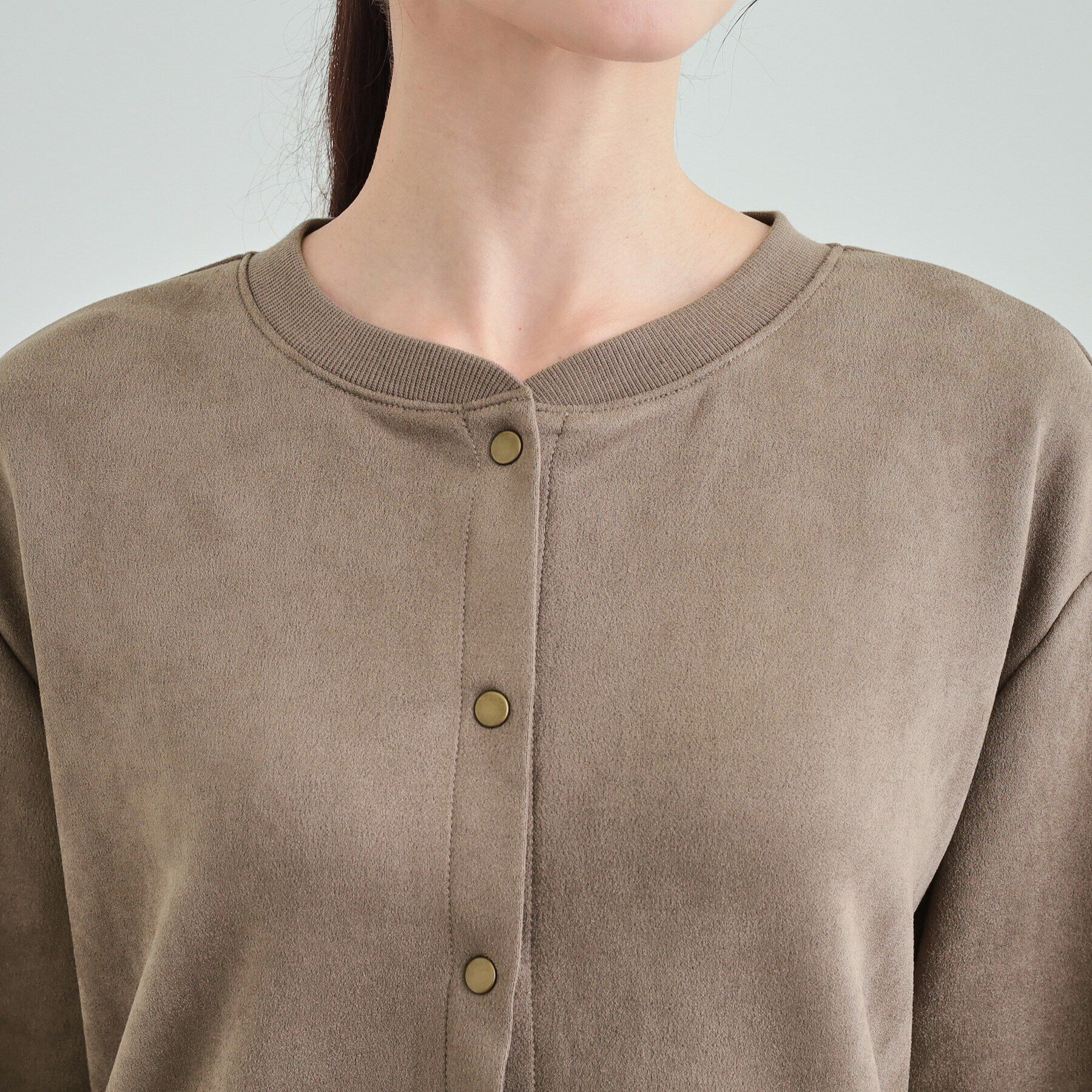 SHOO･LA･RUE「【S-LL】ゆったりと軽やかに やわらかスエード調カーディガン」|カーディガン|