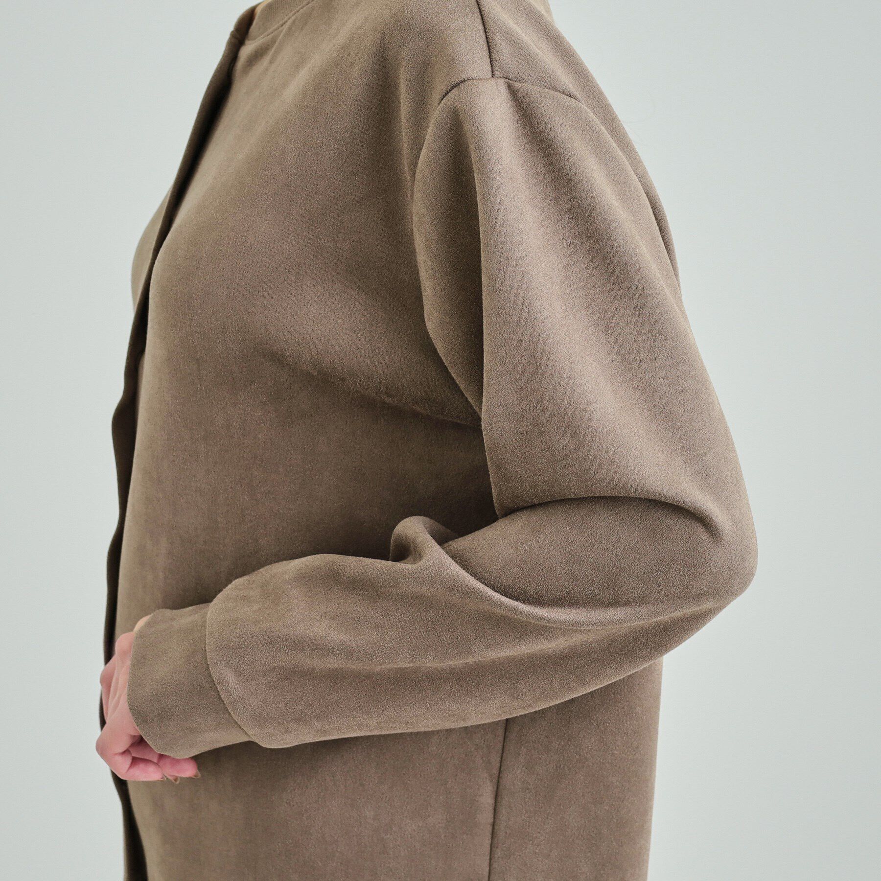 SHOO･LA･RUE「【S-LL】ゆったりと軽やかに やわらかスエード調カーディガン」|カーディガン|