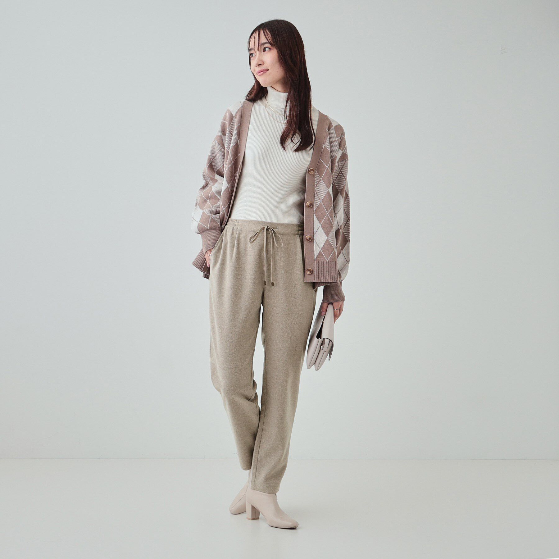 SHOO･LA･RUE「【S-LL】ウールライクで高見え やわらかイージーテーパードパンツ」|その他|