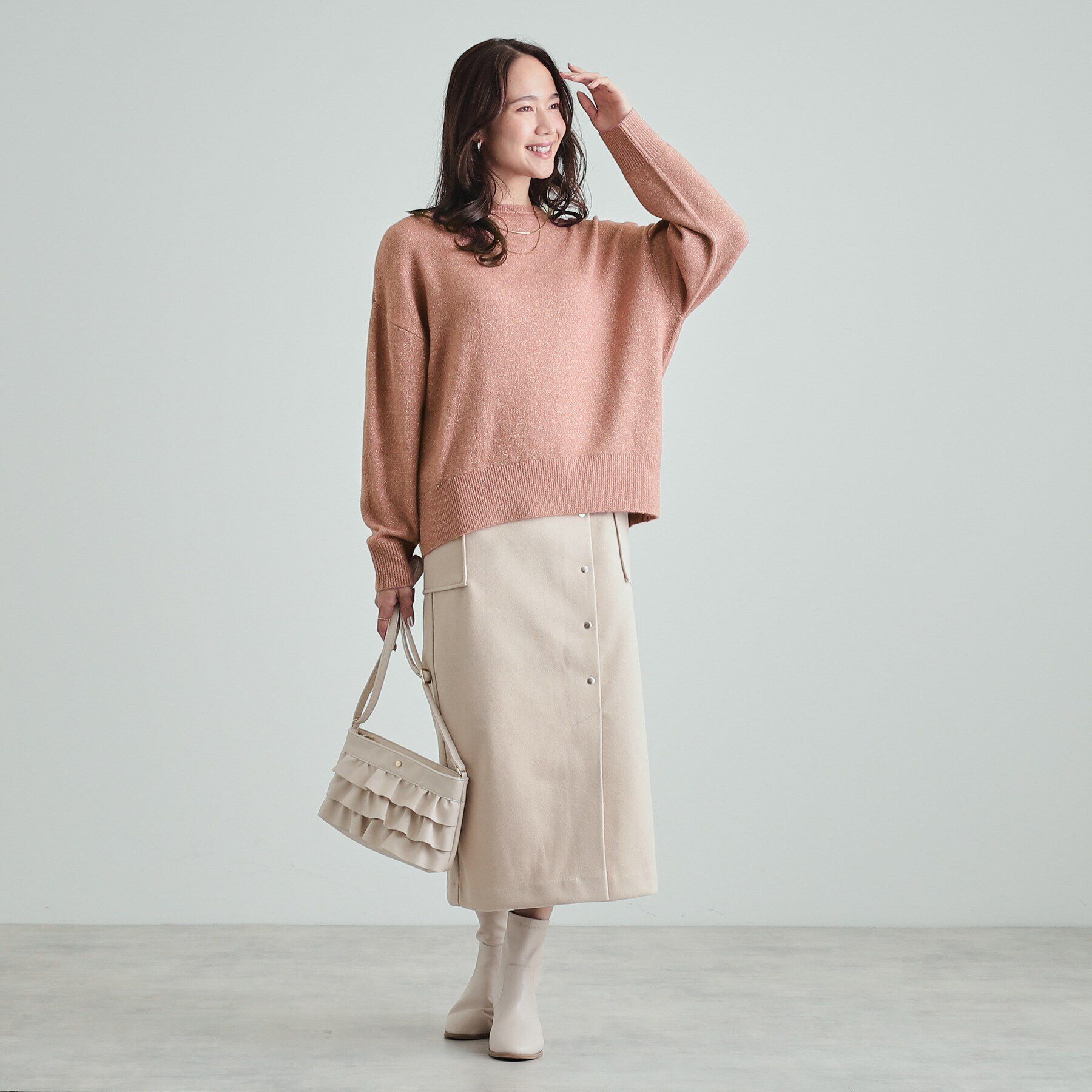 SHOO･LA･RUE「【S-LL】さりげないラメで大人上品に クルーネックニット」|ニット・セーター|