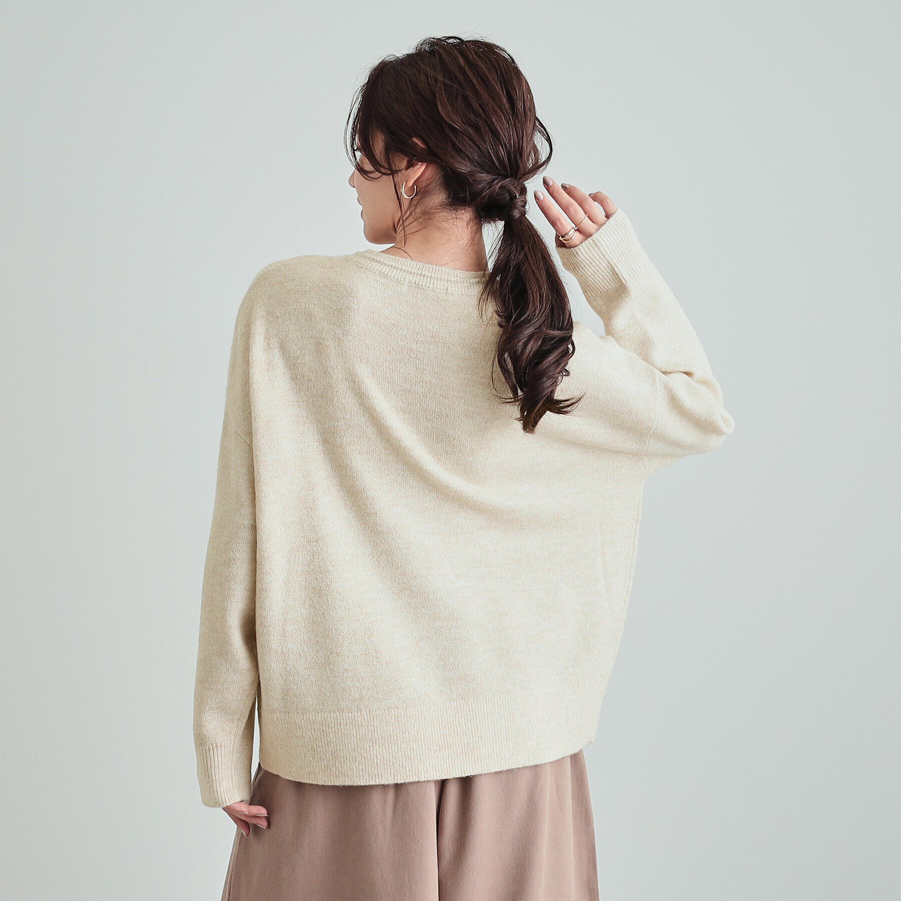 SHOO･LA･RUE「【S-LL】さりげないラメで大人上品に クルーネックニット」|ニット・セーター|