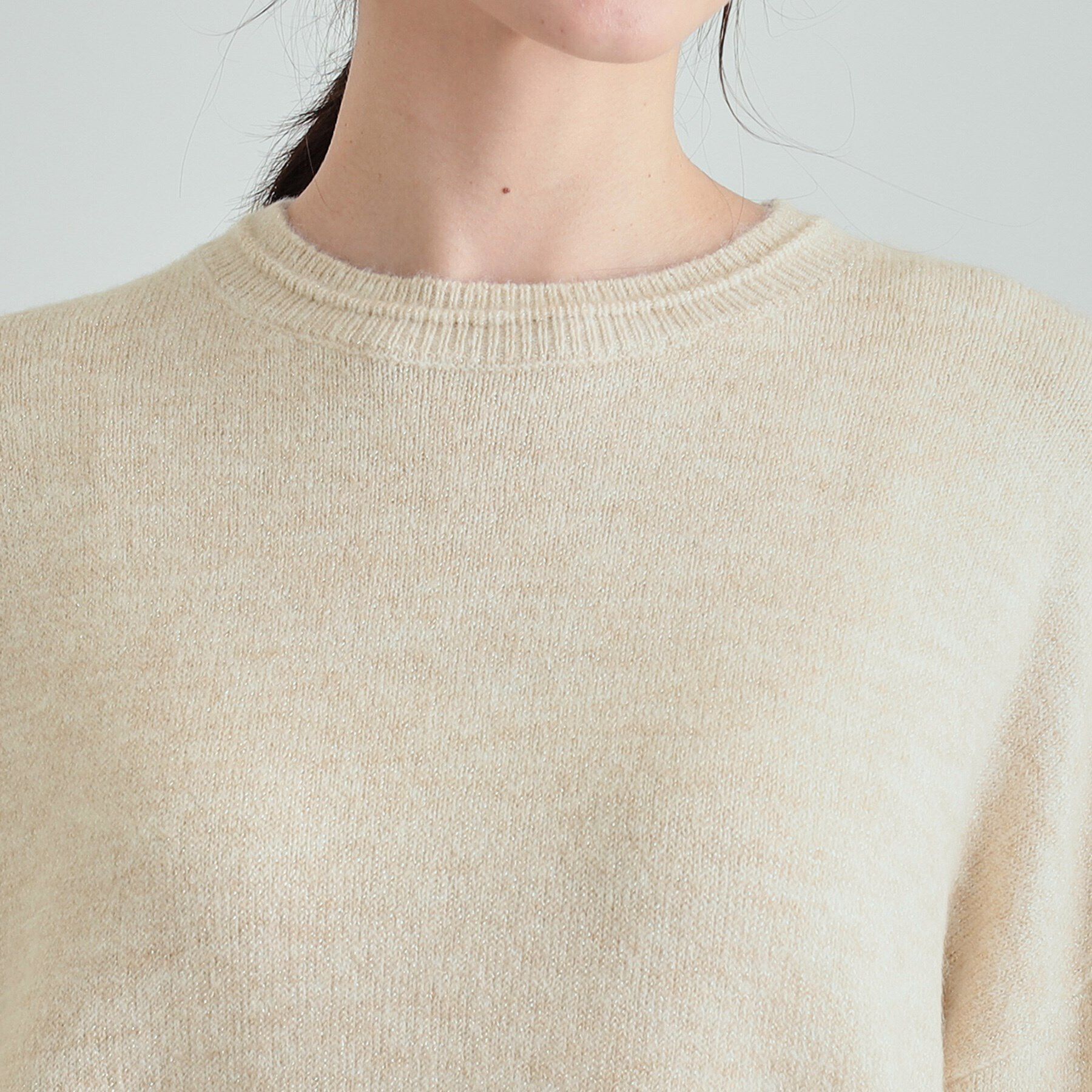 SHOO･LA･RUE「【S-LL】さりげないラメで大人上品に クルーネックニット」|ニット・セーター|