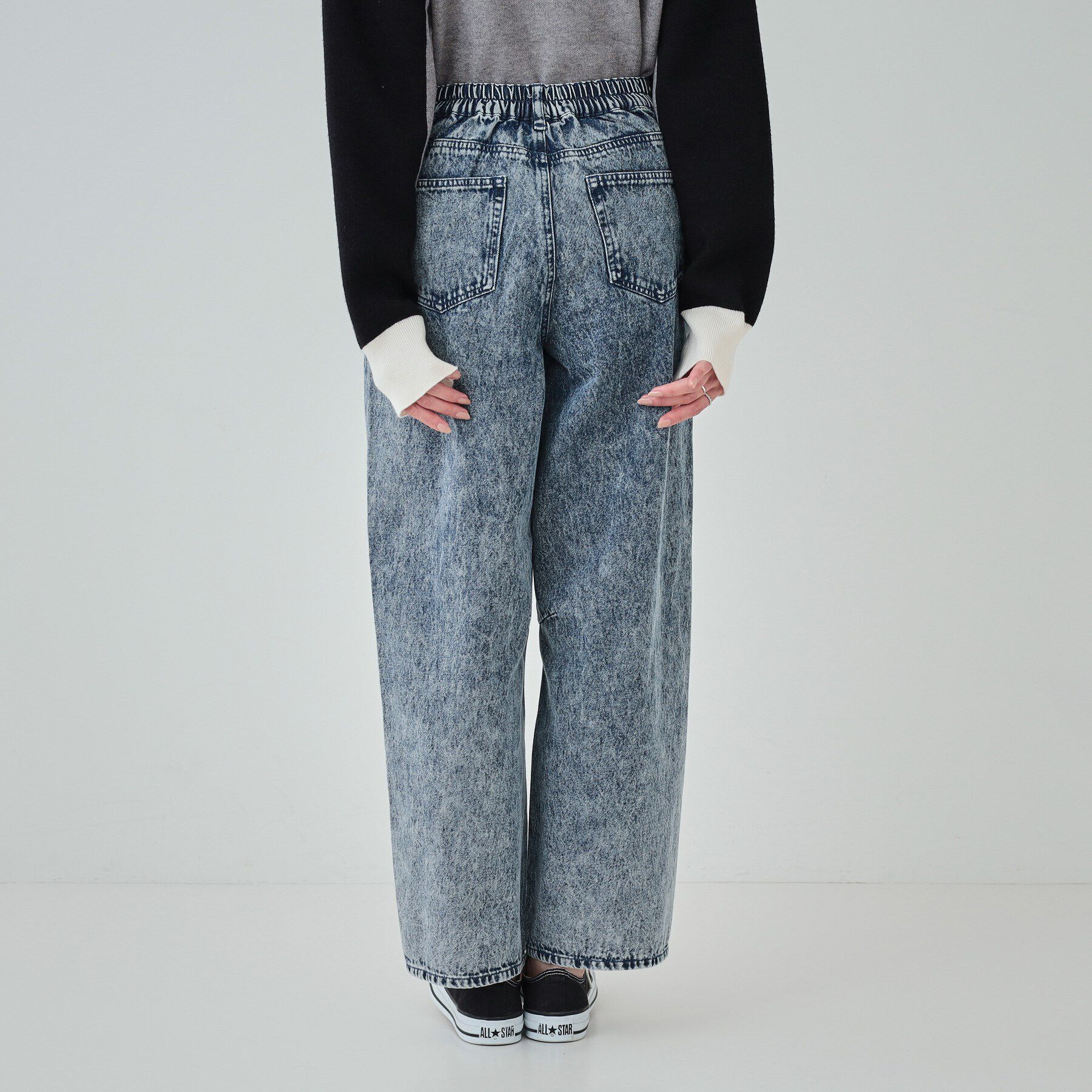 SHOO･LA･RUE「【S-LL】ケミカルウォッシュ カーブデニムパンツ」|その他|
