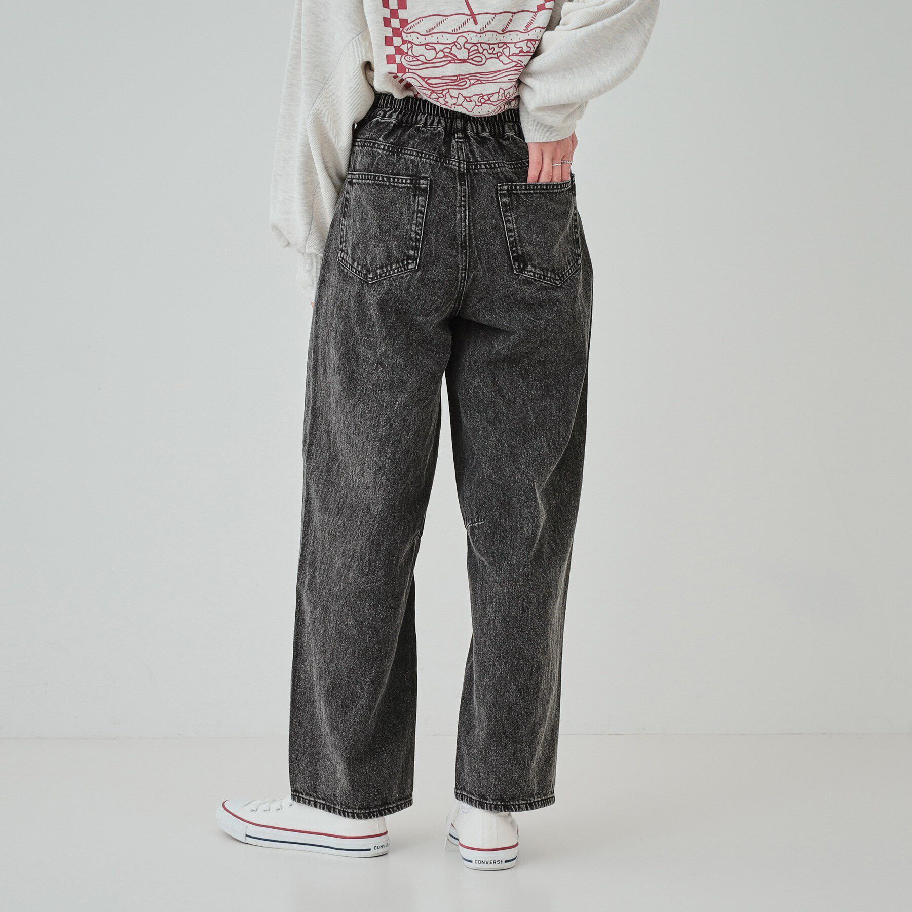 SHOO･LA･RUE「【S-LL】ケミカルウォッシュ カーブデニムパンツ」|その他|