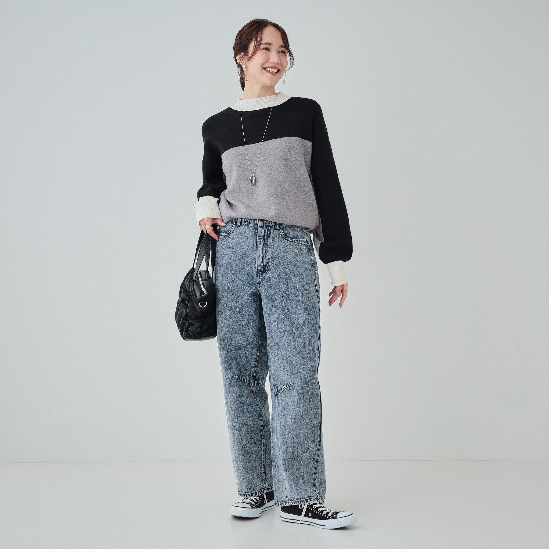 SHOO･LA･RUE「【S-LL】ケミカルウォッシュ カーブデニムパンツ」|その他|