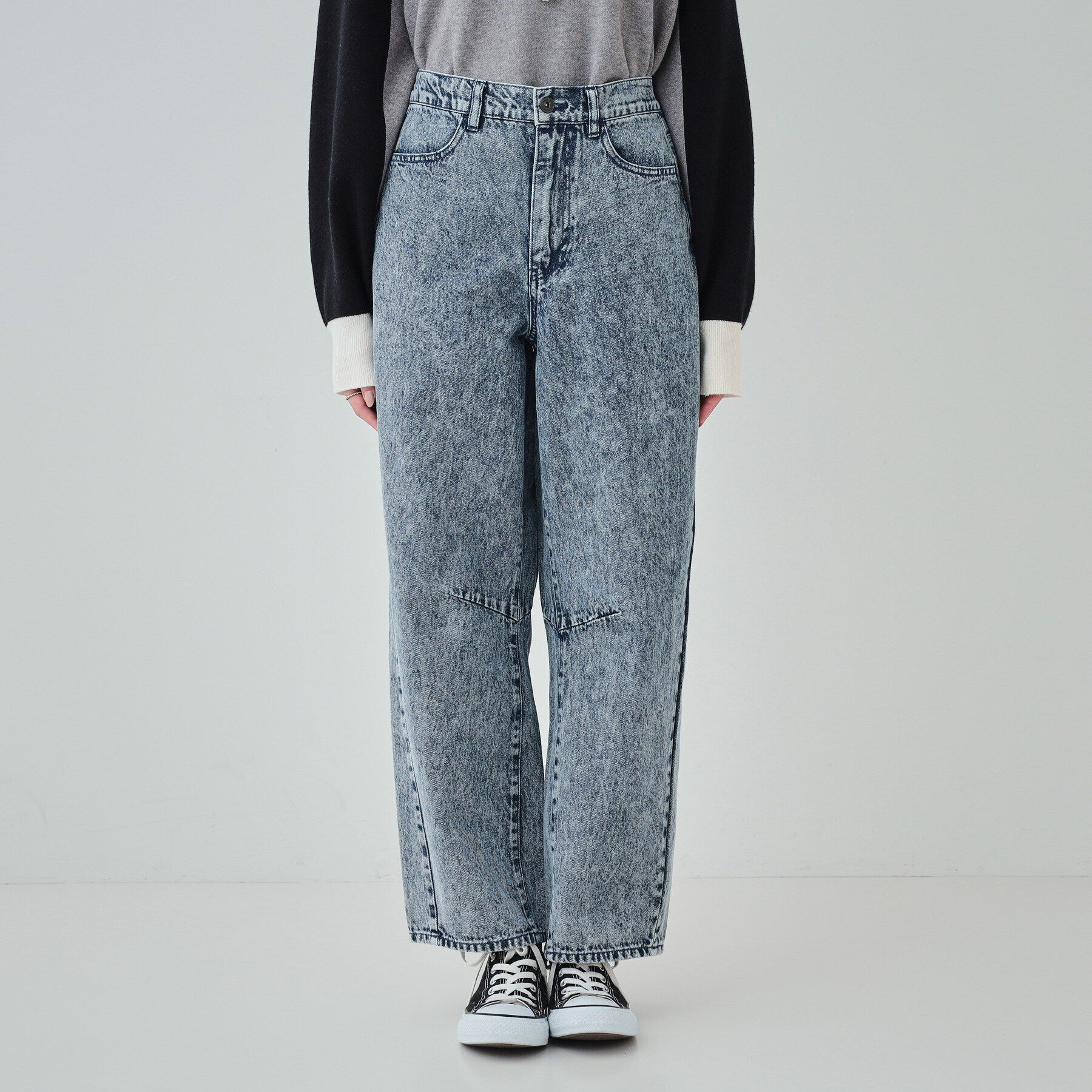 SHOO･LA･RUE「【S-LL】ケミカルウォッシュ カーブデニムパンツ」|その他|