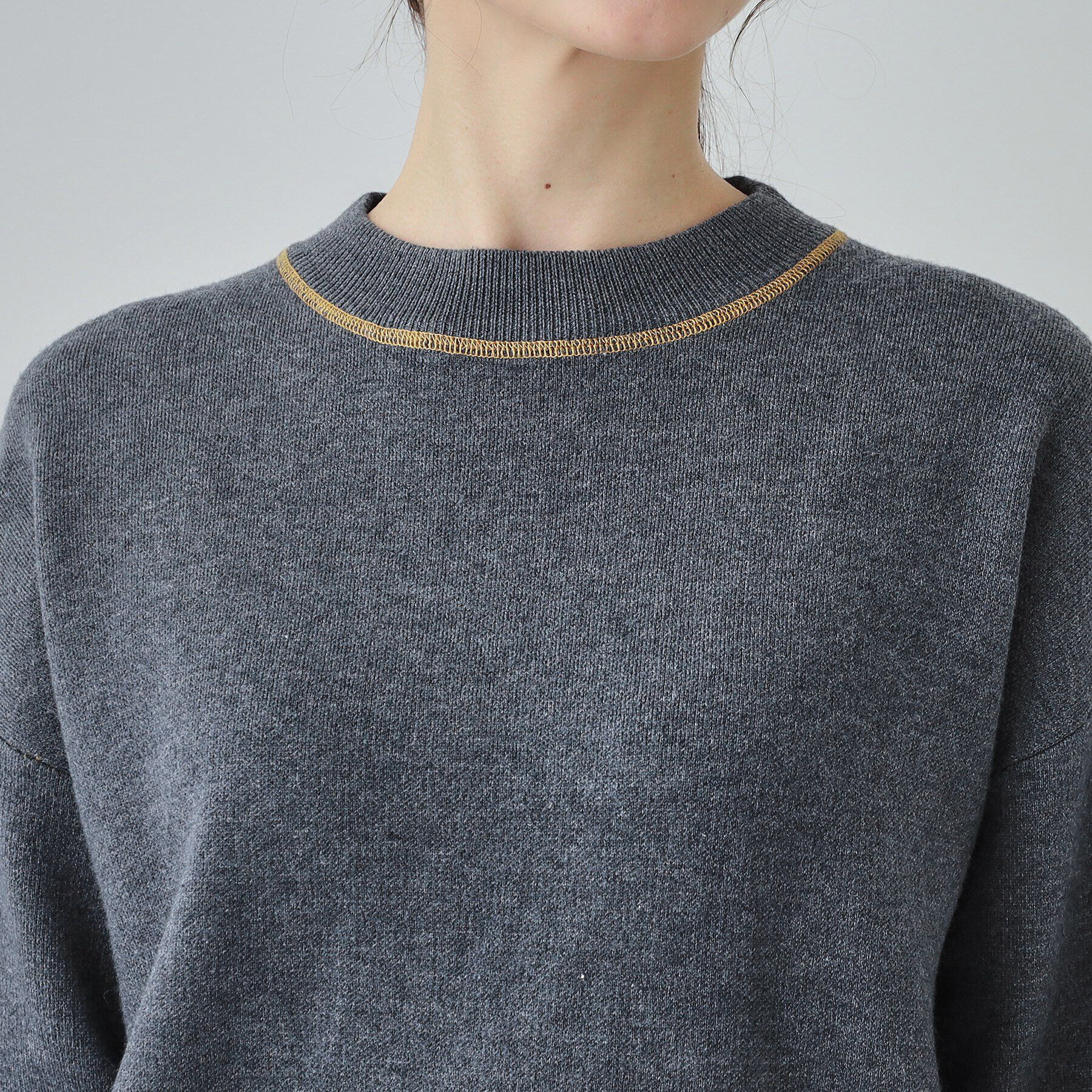 SHOO･LA･RUE「【S-LL】バックロゴがアクセント もちもちやわらかニットチュニック」|チュニック|