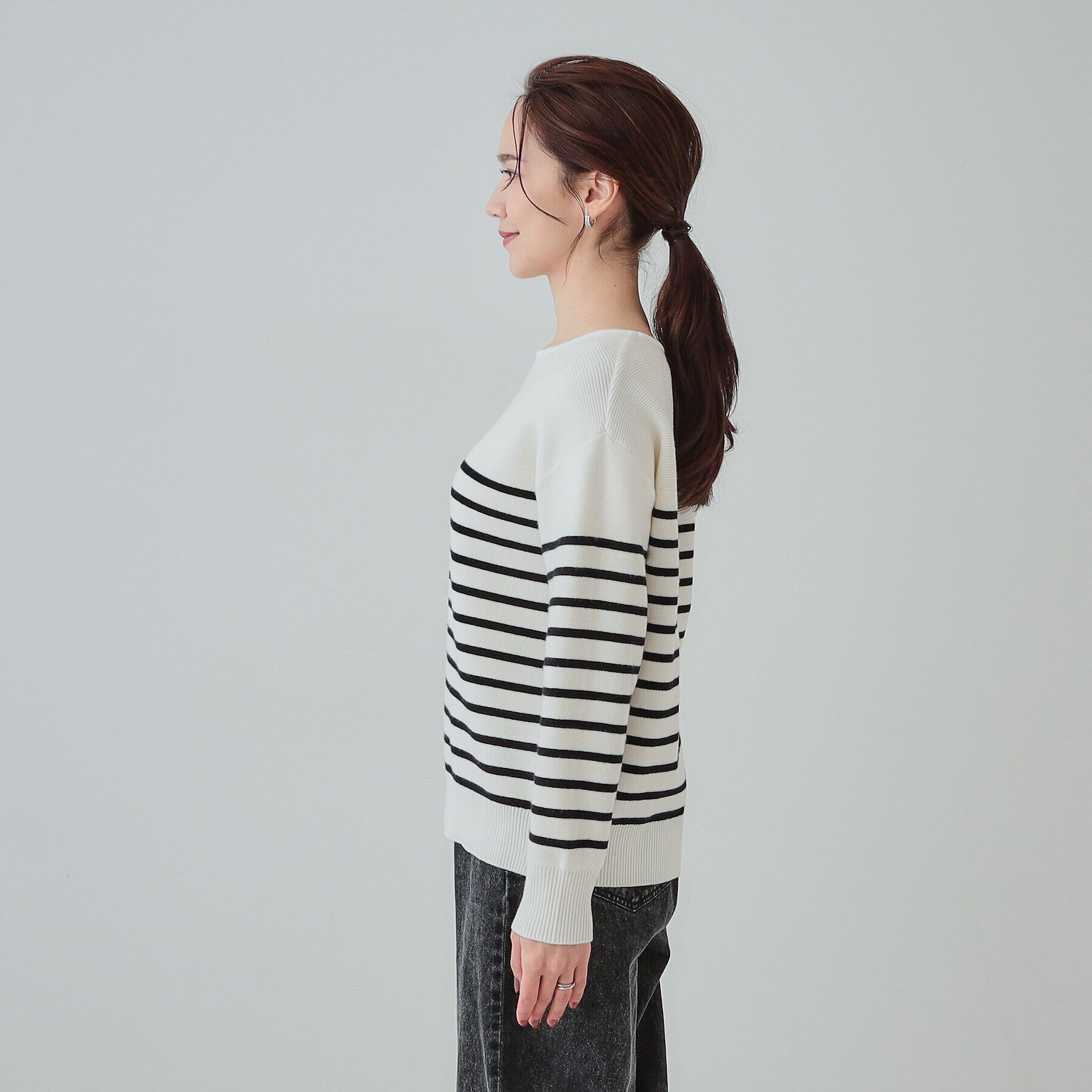 SHOO･LA･RUE「【洗える/S-LL】ふんわり柔らか ガーター切替ニット」|ニット・セーター|