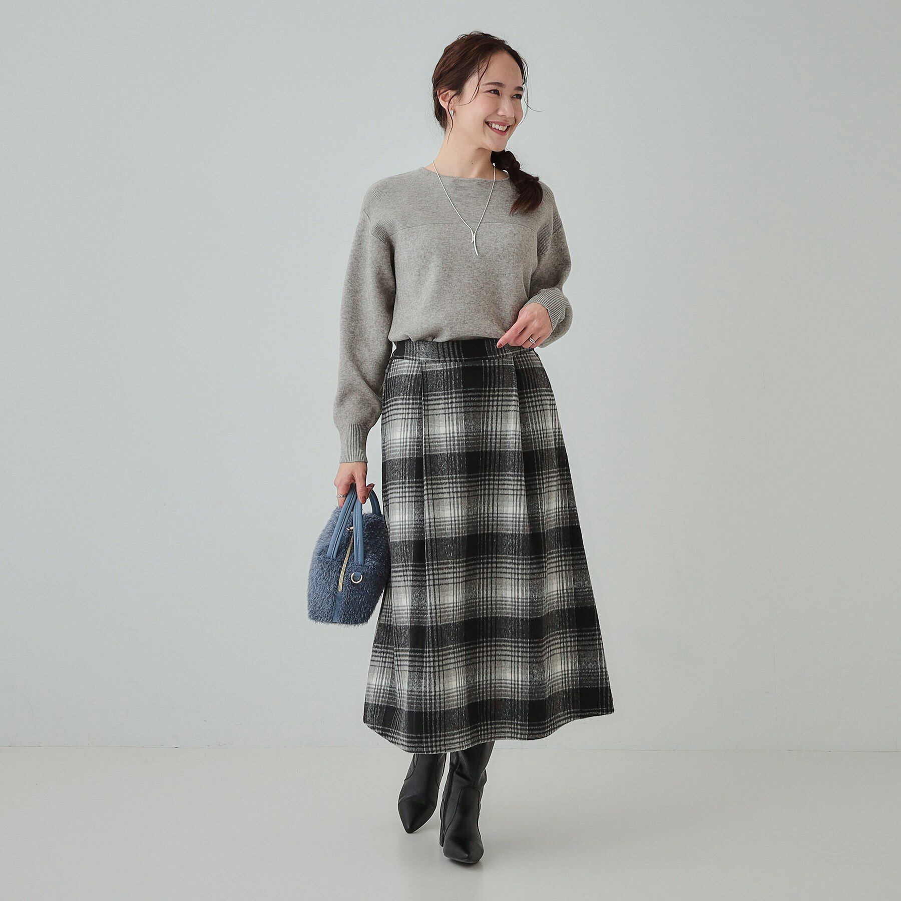 SHOO･LA･RUE「【洗える/S-LL】ふんわり柔らか ガーター切替ニット」|ニット・セーター|