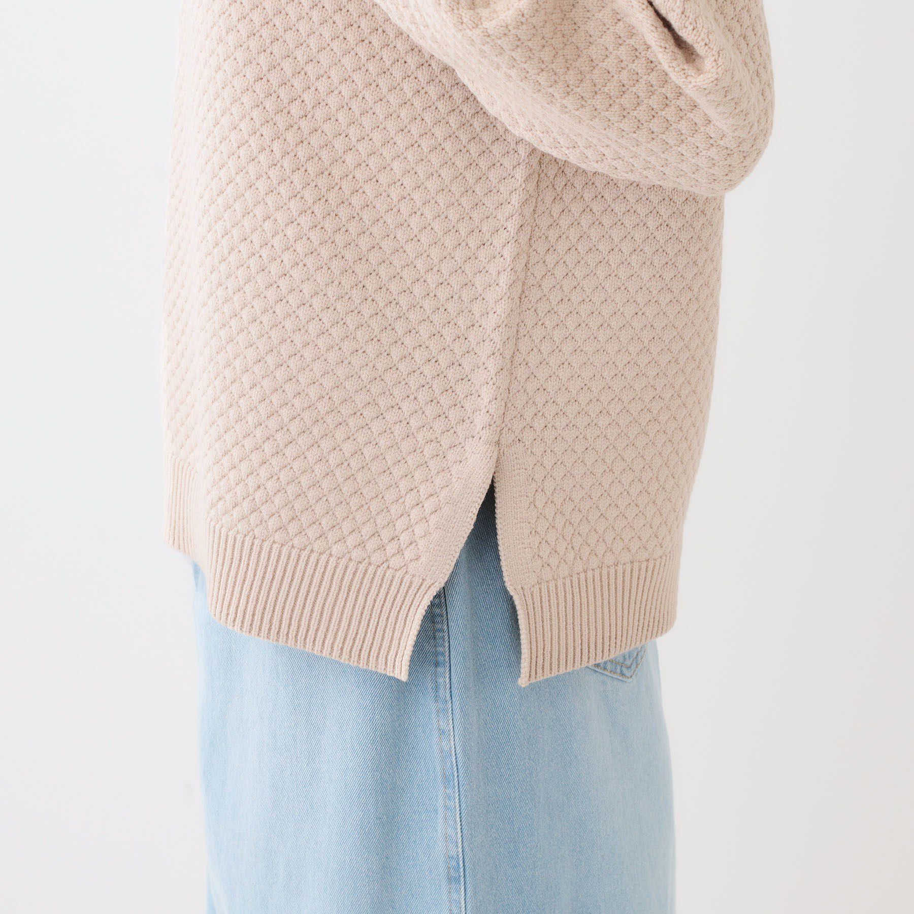 SHOO･LA･RUE「【高レビュー/洗える/S-LL】ポコポコの表面感が魅力 ラーベン柄ニット」|ニット・セーター|