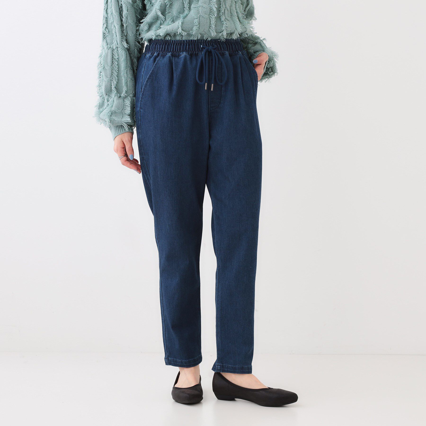 SHOO･LA･RUE「【洗える/SS-3L/美脚シルエット】アクティブ派のデニム イージーテーパードパンツ」|その他|