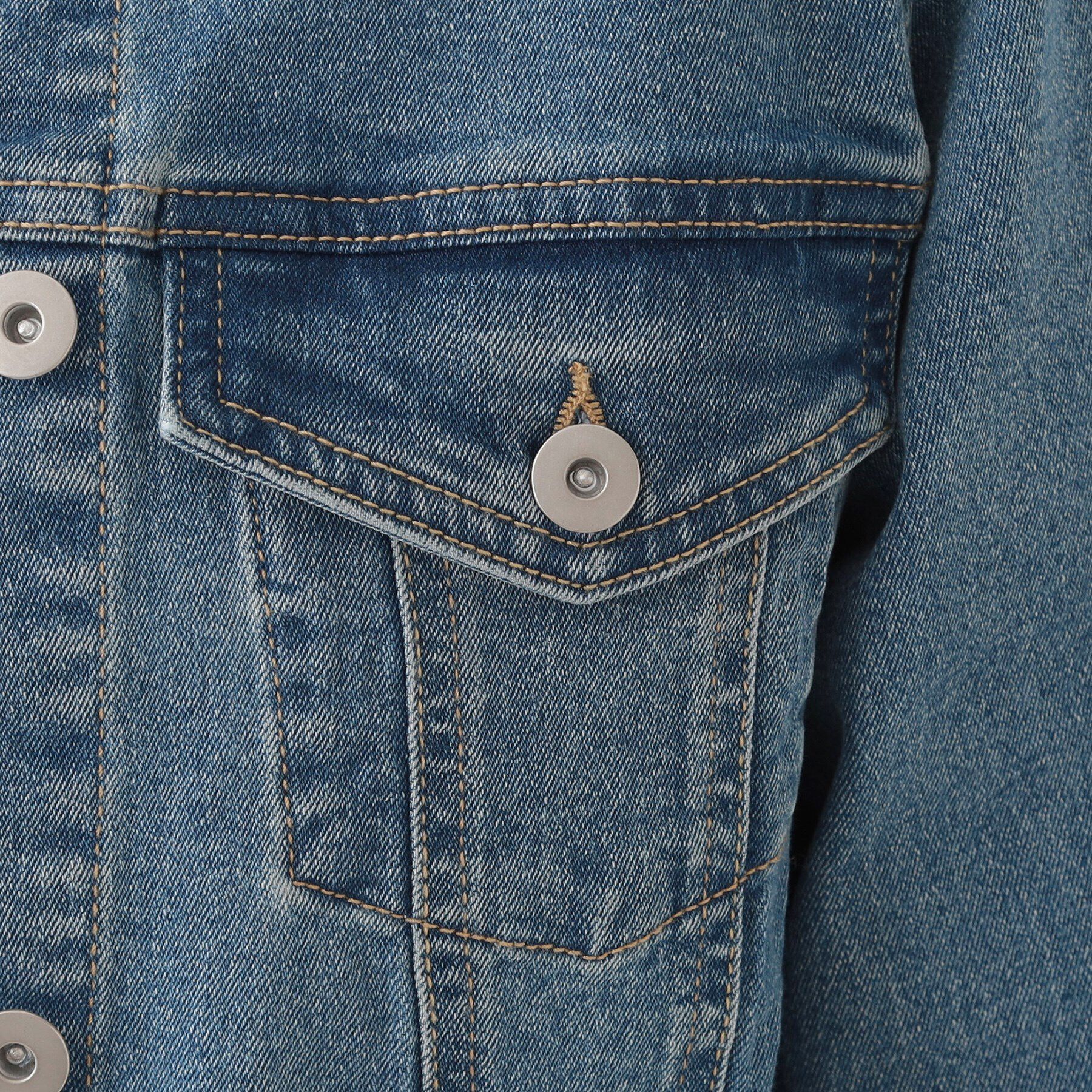 SHOO･LA･RUE「【S-LL】大人のための ノーカラーデニムジャケット」|デニムジャケット|