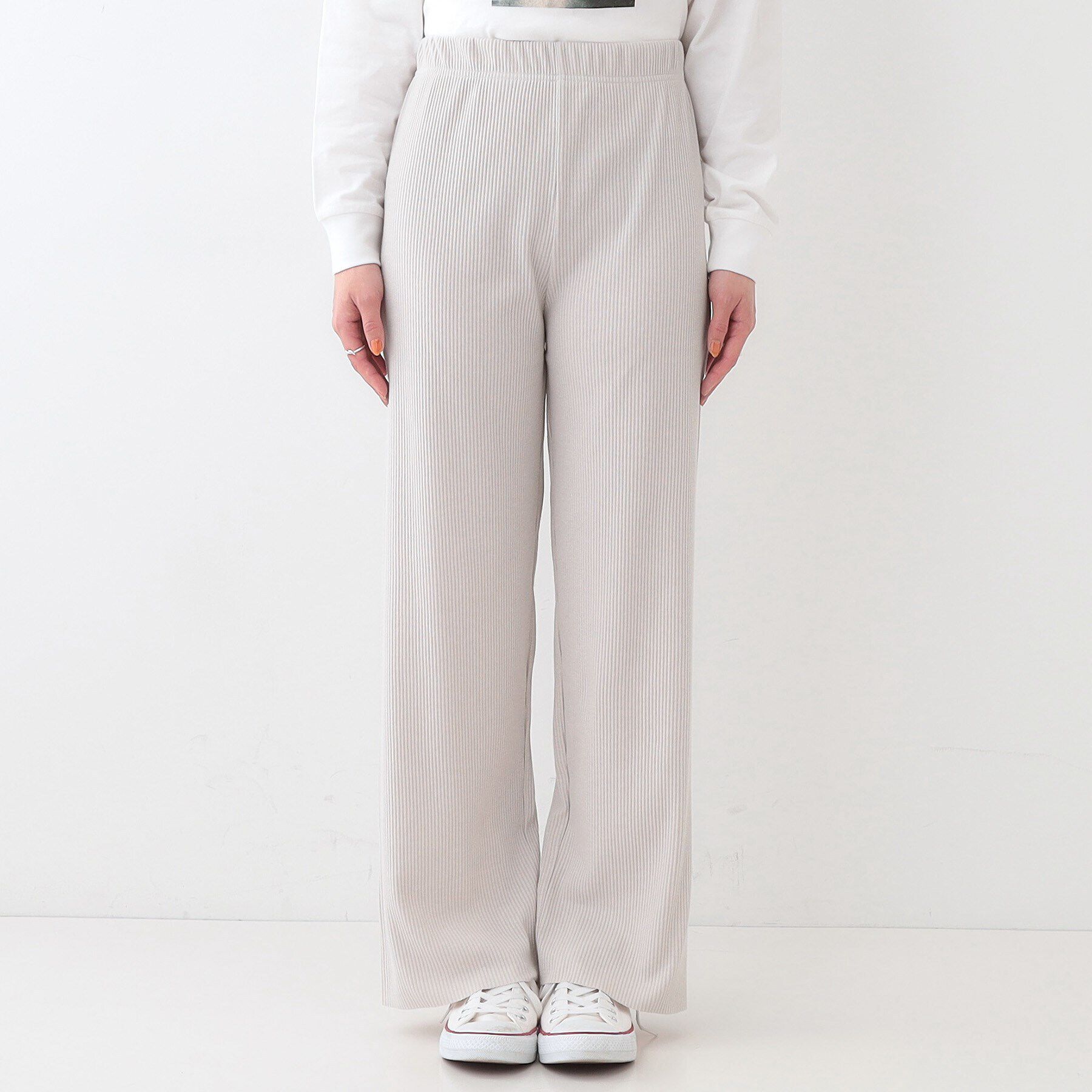 SHOO･LA･RUE「【洗える/S-LL】やわらか楽ちん カットリブパンツ」|その他|