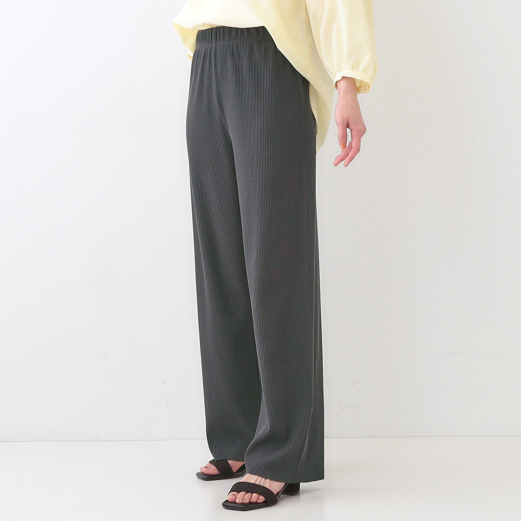 SHOO･LA･RUE「【洗える/S-LL】やわらか楽ちん カットリブパンツ」|その他|