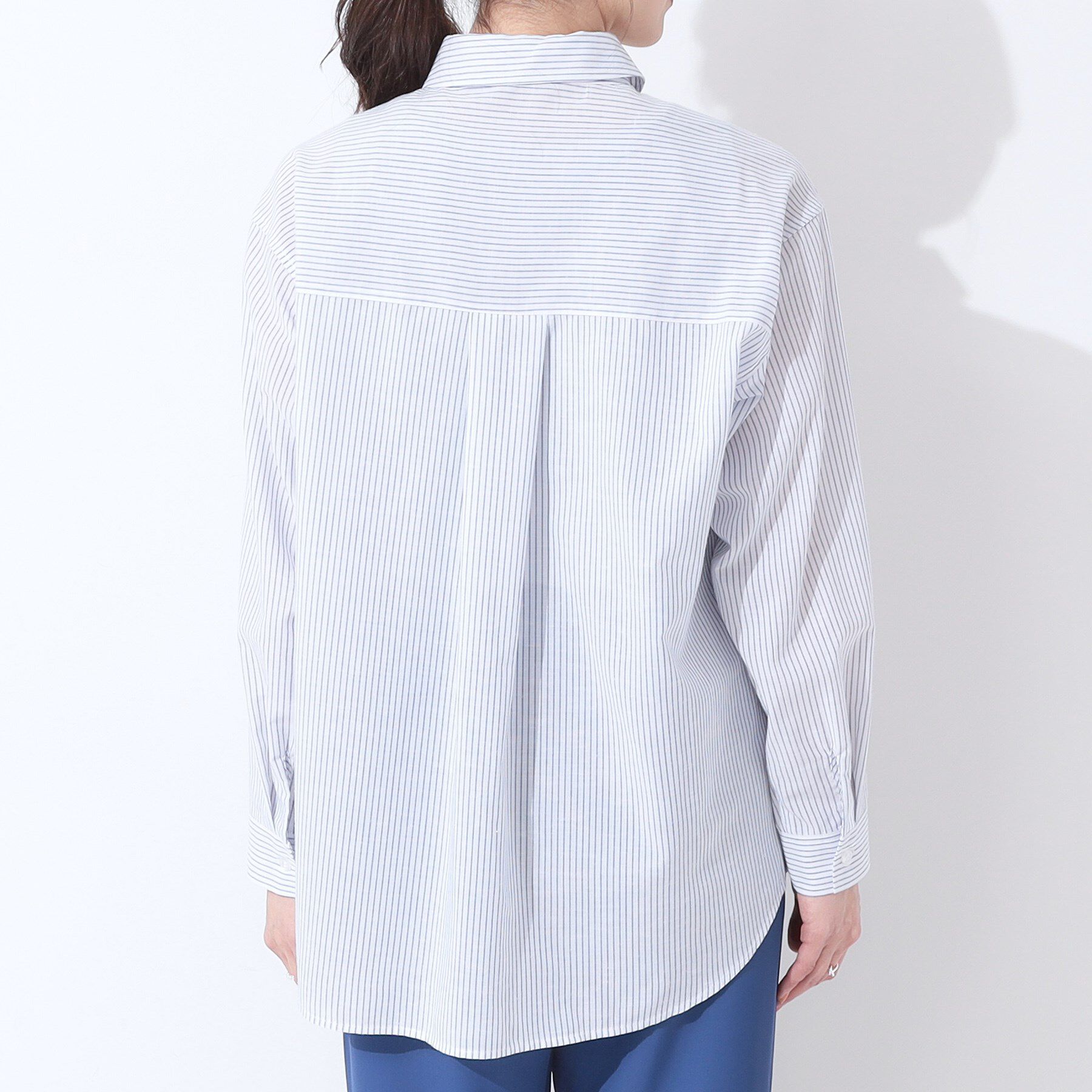 SHOO･LA･RUE「【洗える/S-LL/UV/吸水速乾】洗濯後しわになりにくいリネンブレンドシャツ」|シャツ・ブラウス|