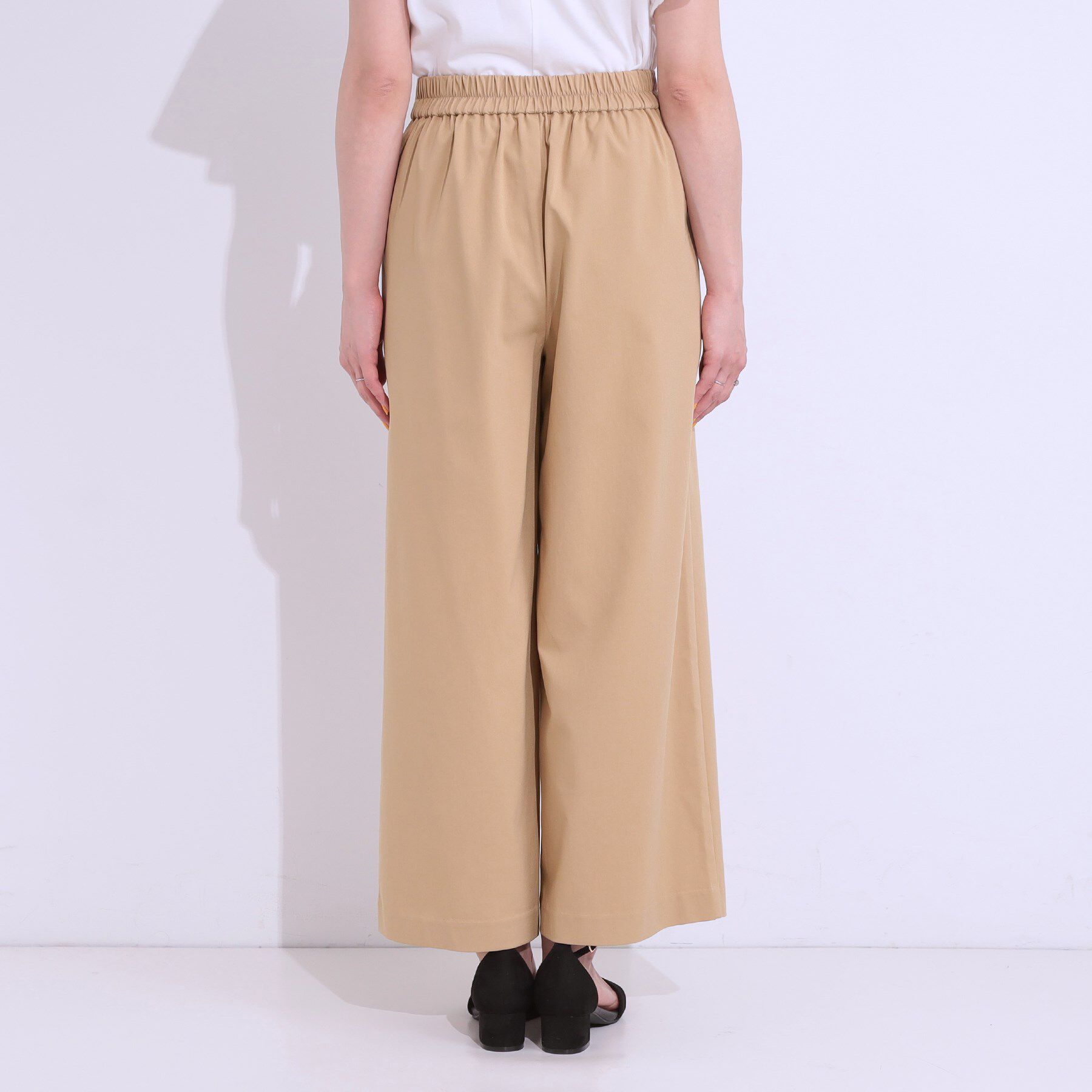 SHOO･LA･RUE「【高レビュー/S-LL/ひんやり】ゴールドパーツがアクセント ストレッチワイドパンツ」|その他|