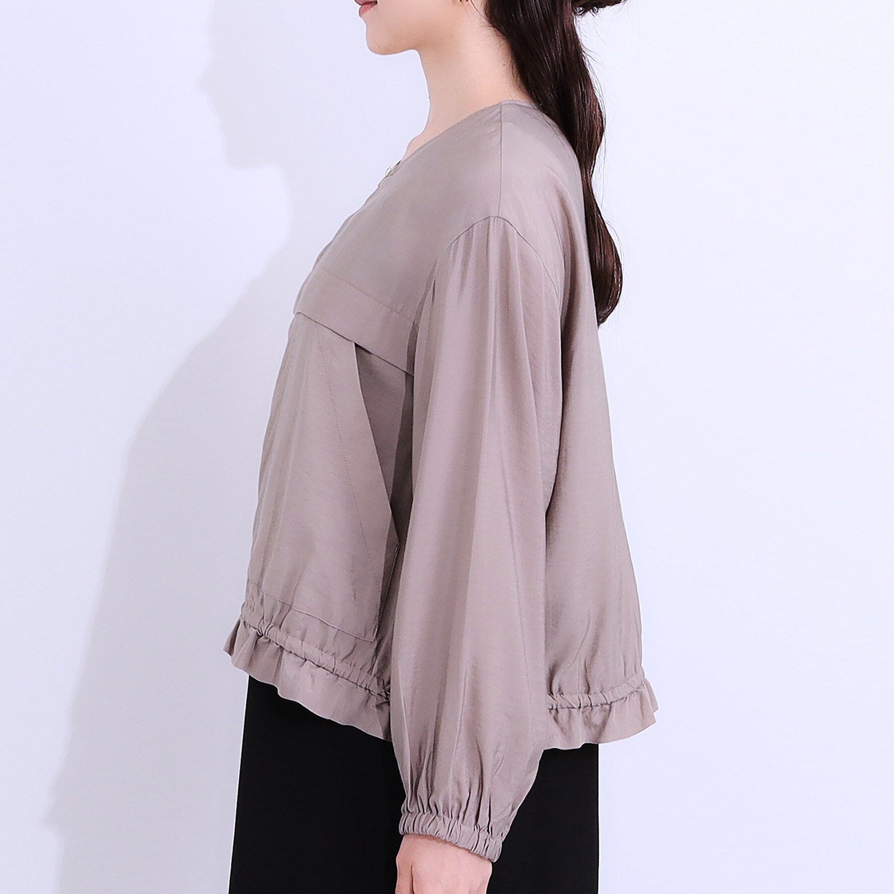 SHOO･LA･RUE「【S-LL】大人のシアー感が魅力 ドロストブルゾン」|ブルゾン・スタジャン|