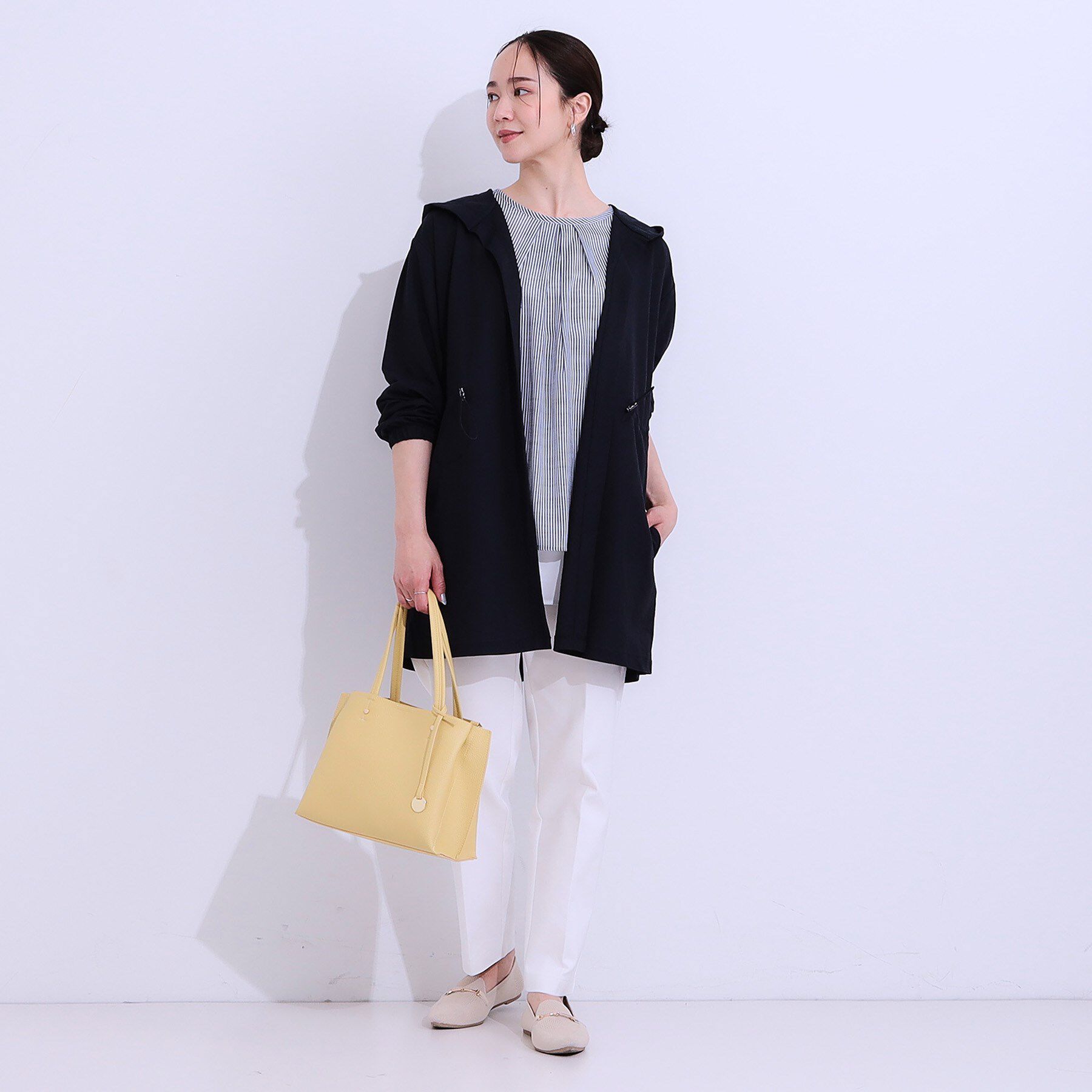 SHOO･LA･RUE「【S-LL/ひんやり/UV】さっと羽織れる お尻が隠れるフード付きパーカ」|パーカー|