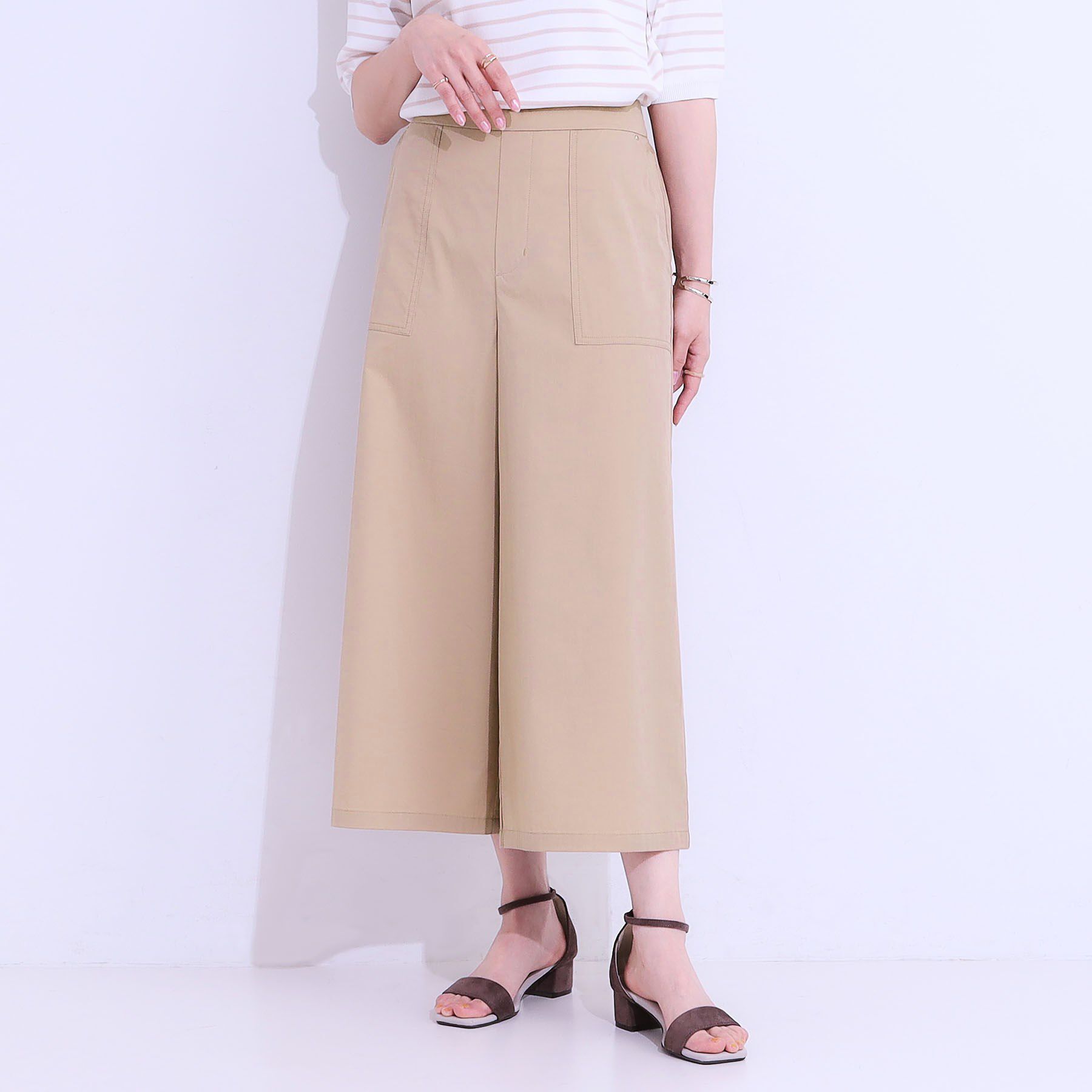 SHOO･LA･RUE「【ひんやり/UV】きれいめにもカジュアルにも ベイカーガウチョパンツ」|その他|