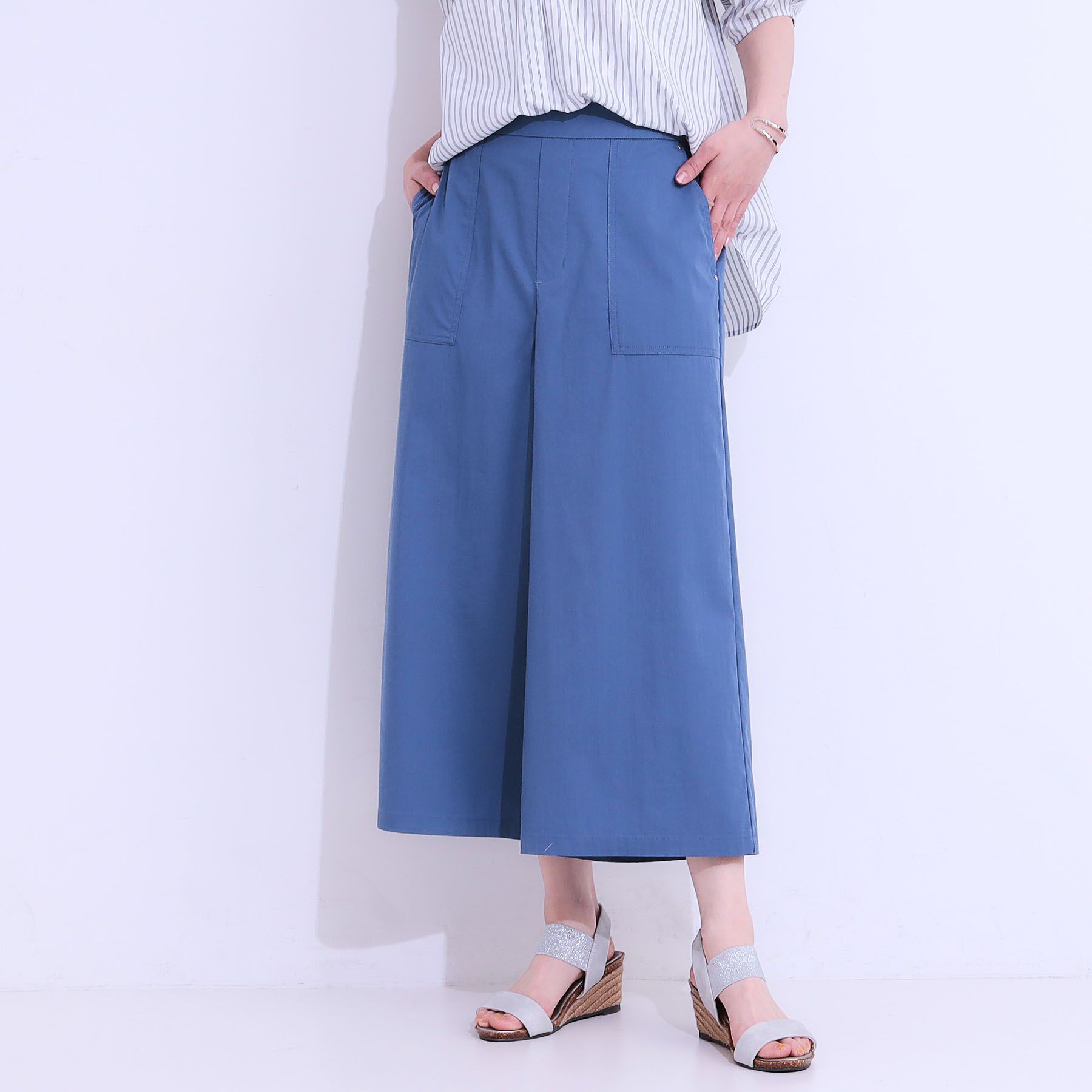 SHOO･LA･RUE「【ひんやり/UV】きれいめにもカジュアルにも ベイカーガウチョパンツ」|その他|