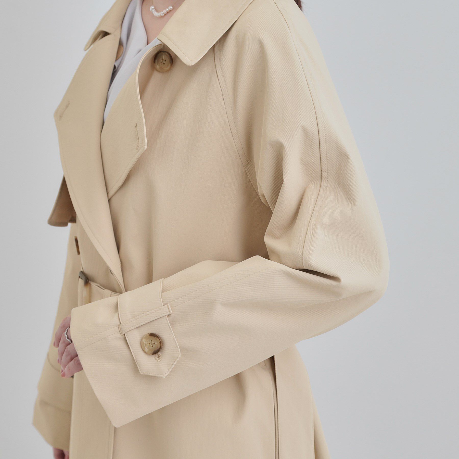 SHOO･LA･RUE「【S-LL/撥水】通勤やお出かけにも活躍 ミドルトレンチコート」|トレンチコート|