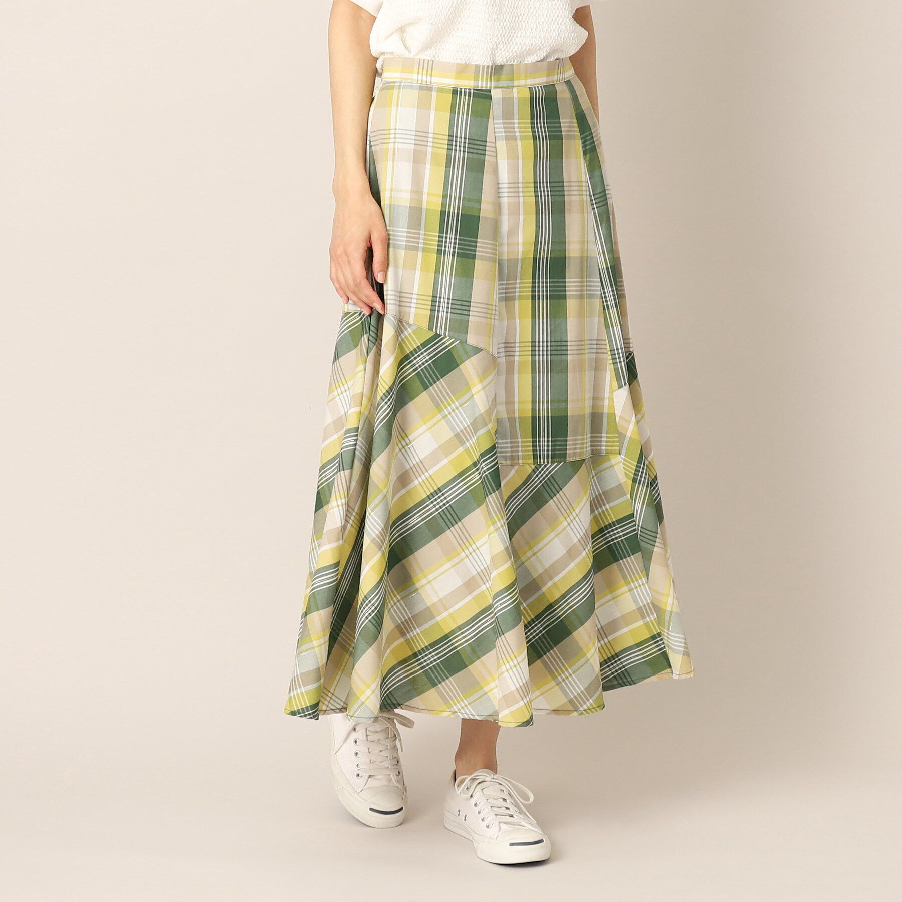 Dessin「【洗える】ラメチェック切替マーメイドスカート」|スカート|