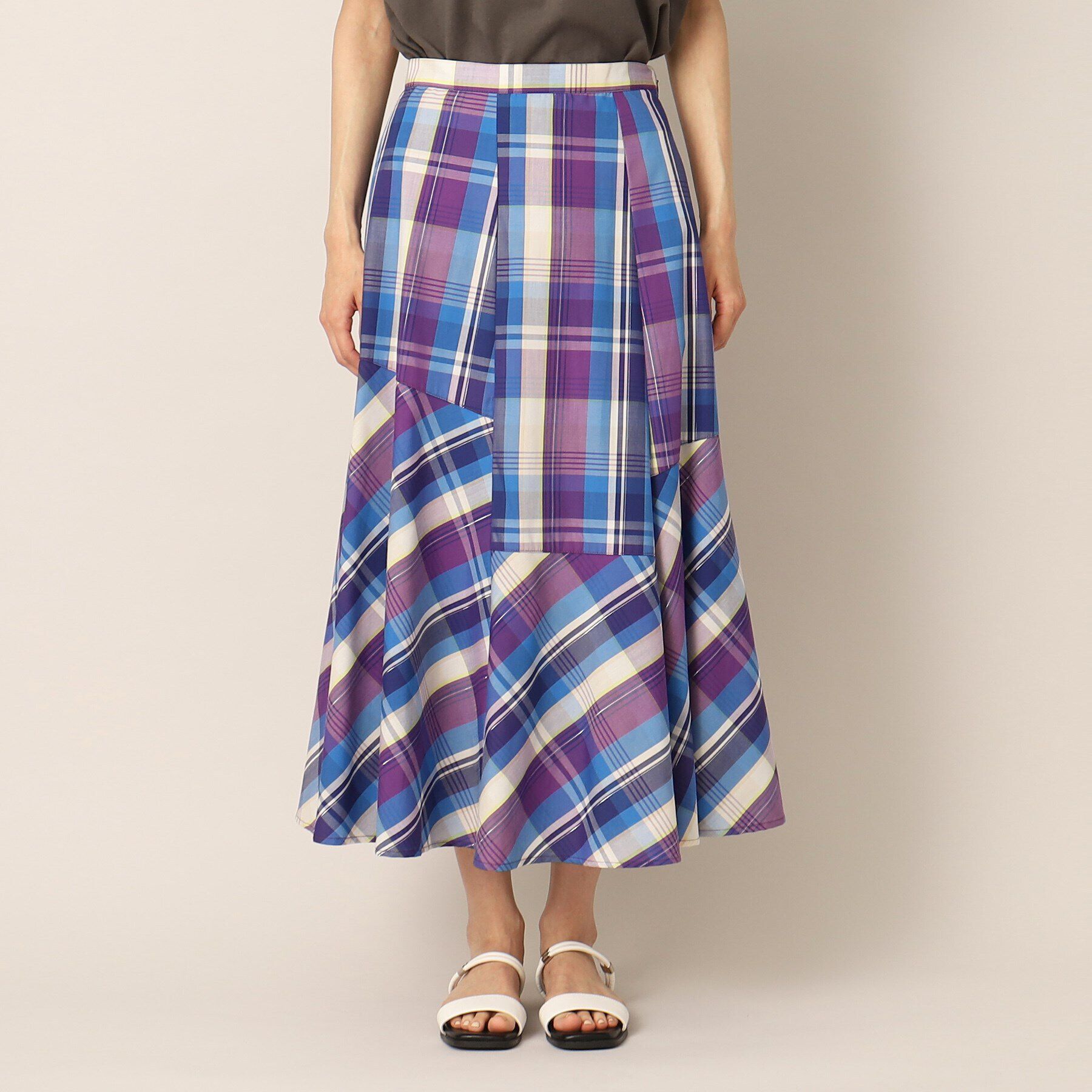 Dessin「【洗える】ラメチェック切替マーメイドスカート」|スカート|