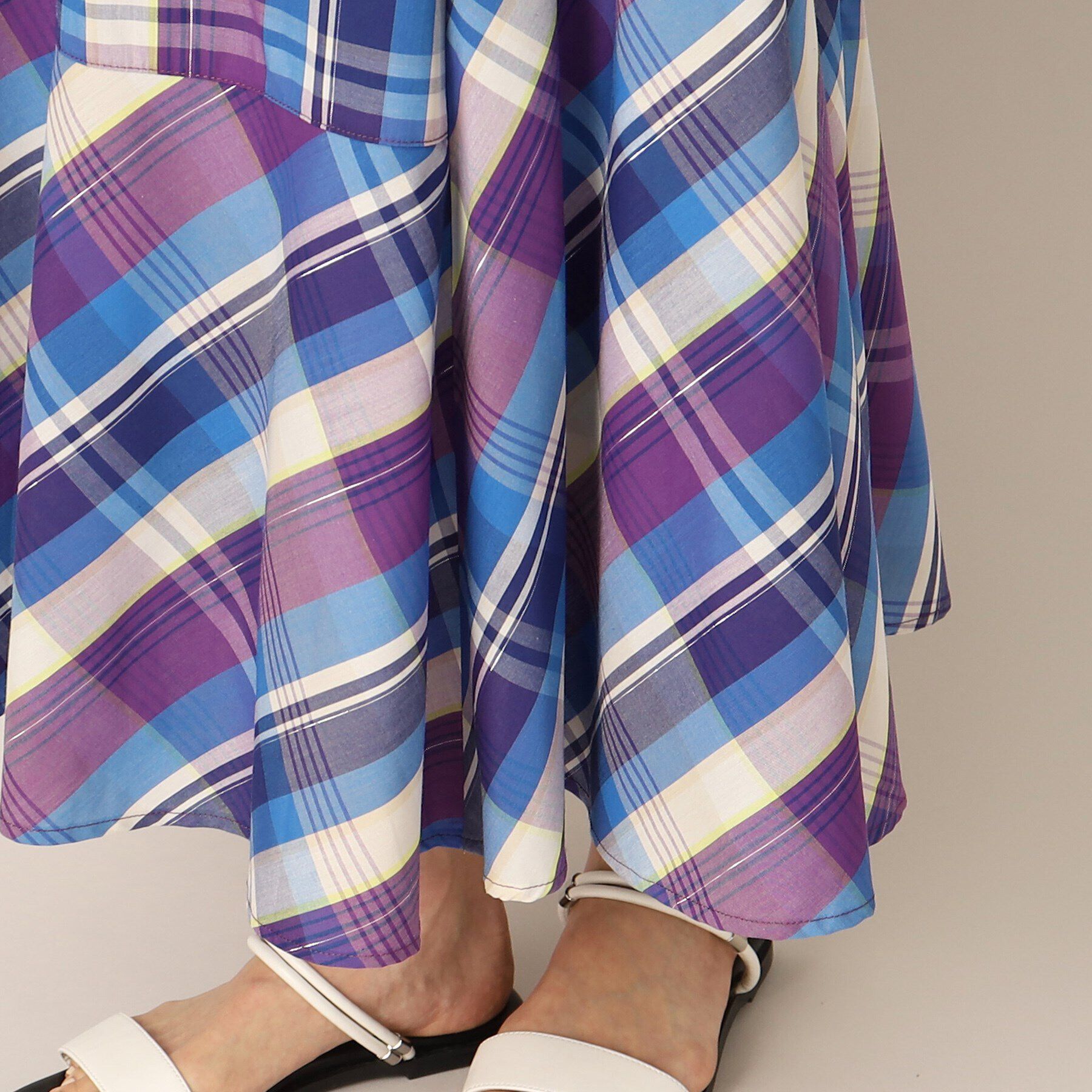 Dessin「【洗える】ラメチェック切替マーメイドスカート」|スカート|