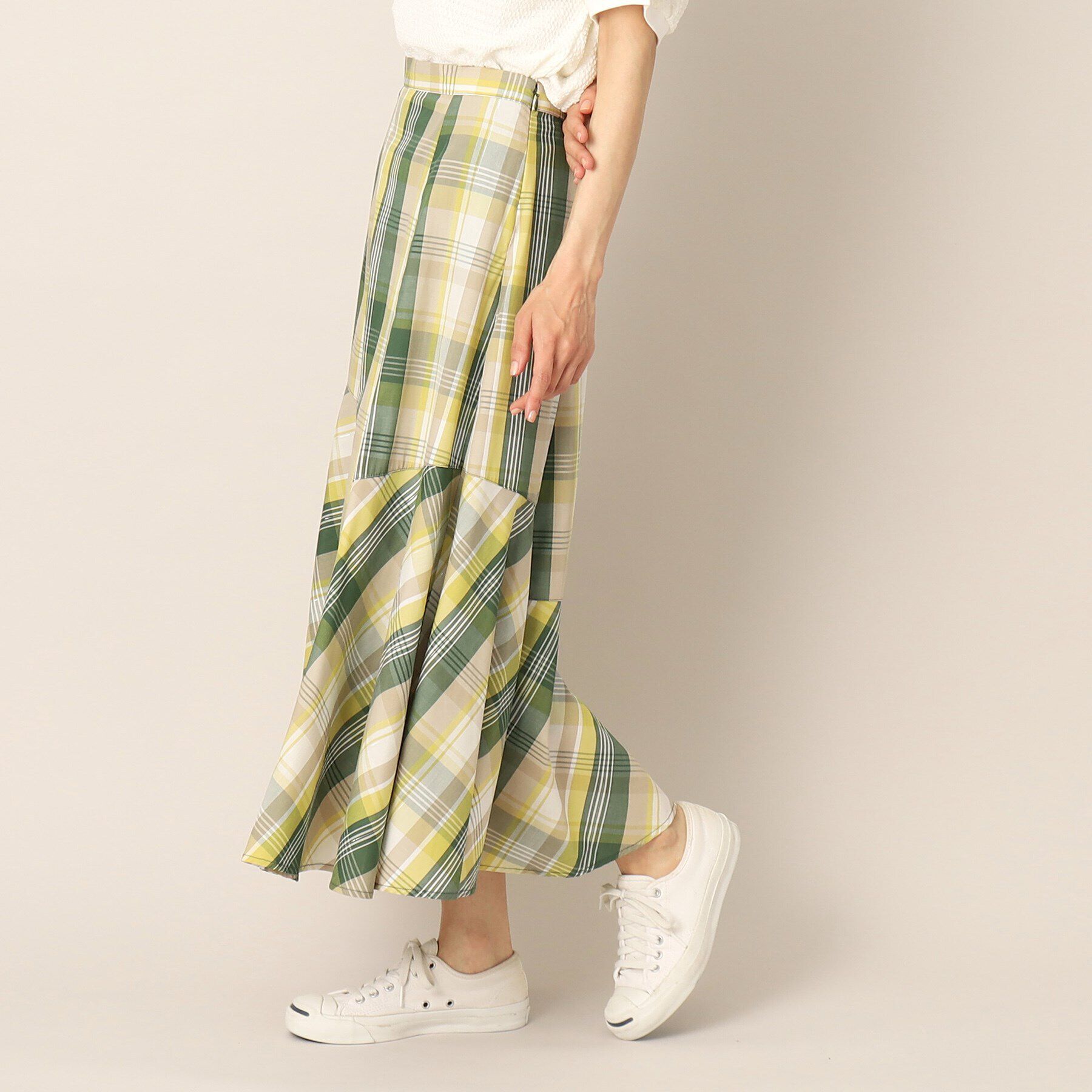 Dessin「【洗える】ラメチェック切替マーメイドスカート」|スカート|