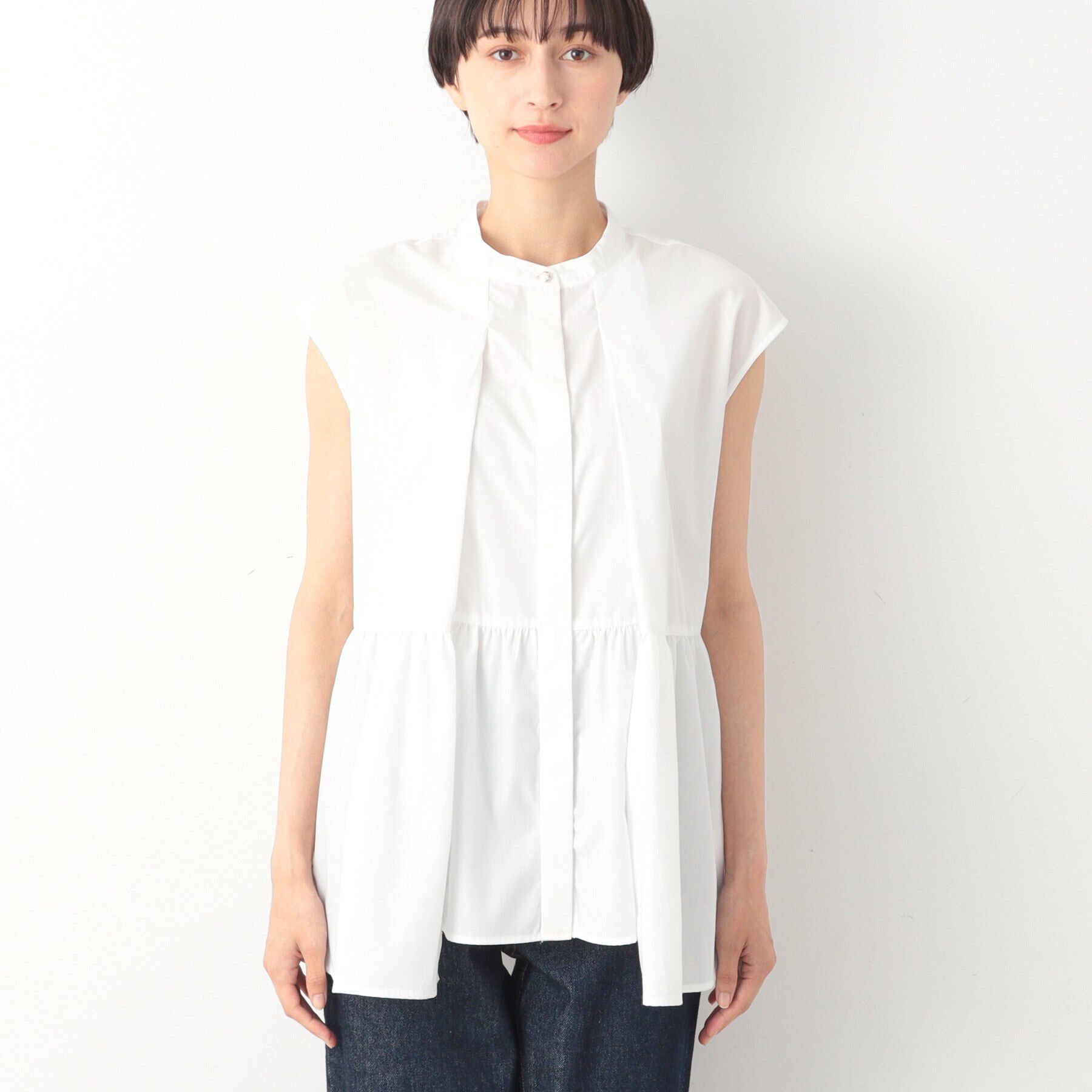 Dessin「【洗える】タックデザインペプラムブラウス」|シャツ・ブラウス|