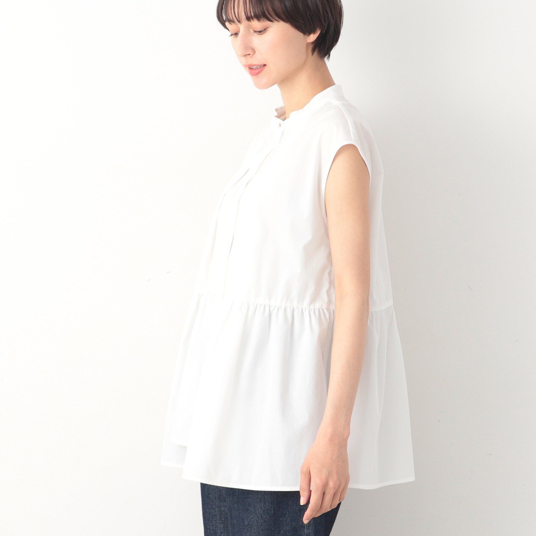 Dessin「【洗える】タックデザインペプラムブラウス」|シャツ・ブラウス|