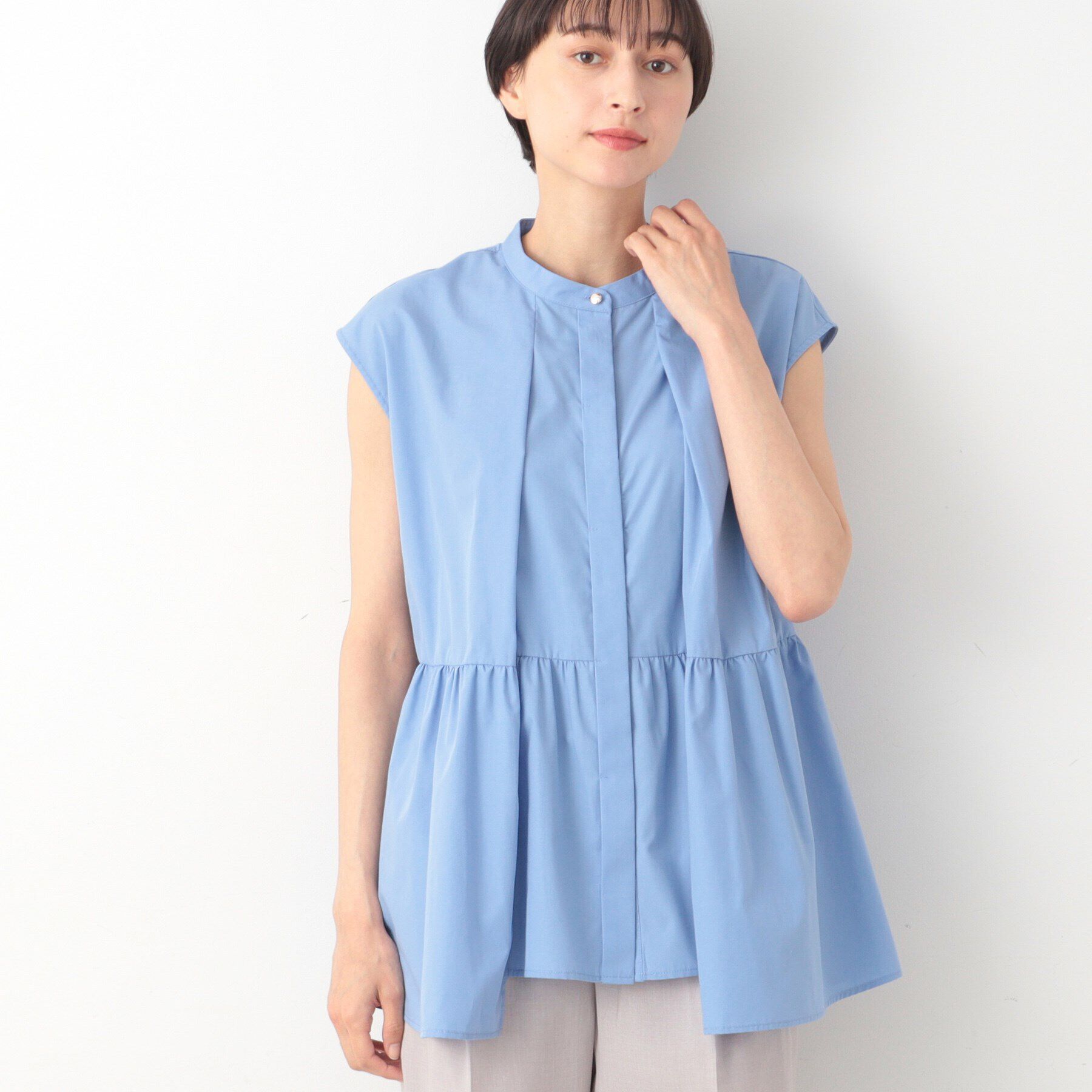 Dessin「【洗える】タックデザインペプラムブラウス」|シャツ・ブラウス|