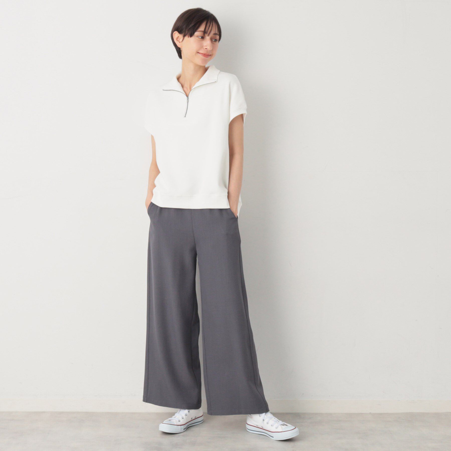 Dessin「【洗える】ハーフジップカットソー」|Tシャツ・カットソー|