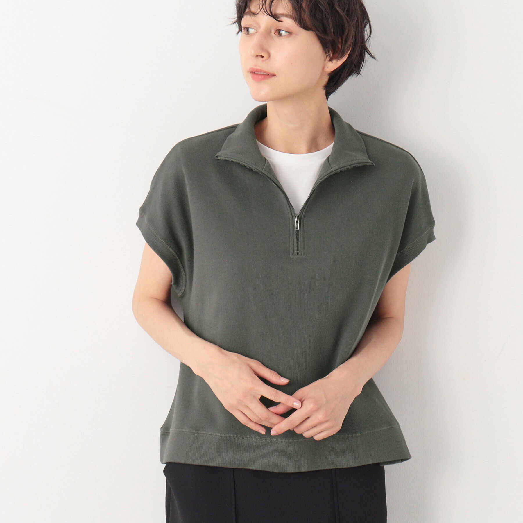 Dessin「【洗える】ハーフジップカットソー」|Tシャツ・カットソー|チャコールグレー(0