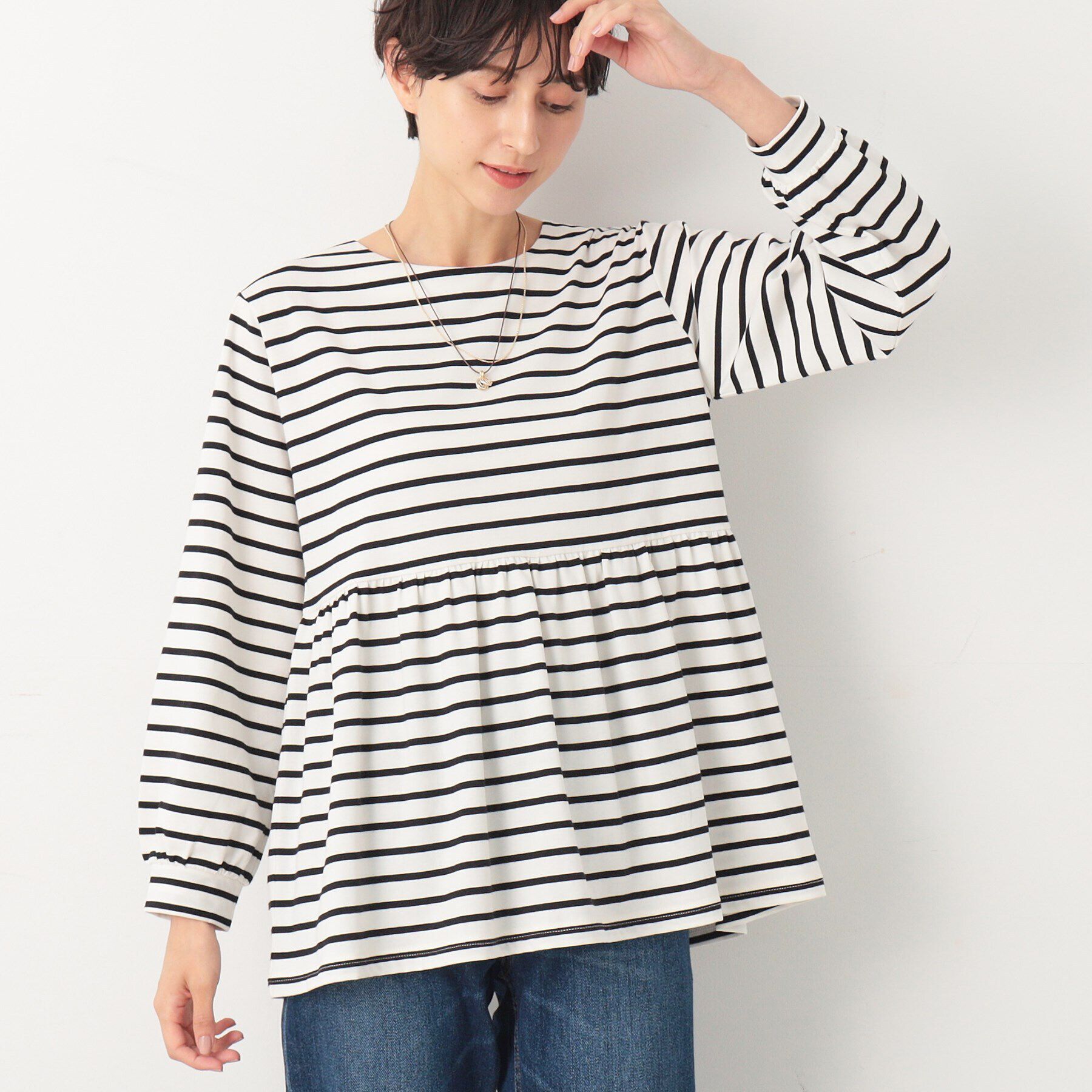 Dessin「【洗える】ペプラム切替カットソー」|チュニック|