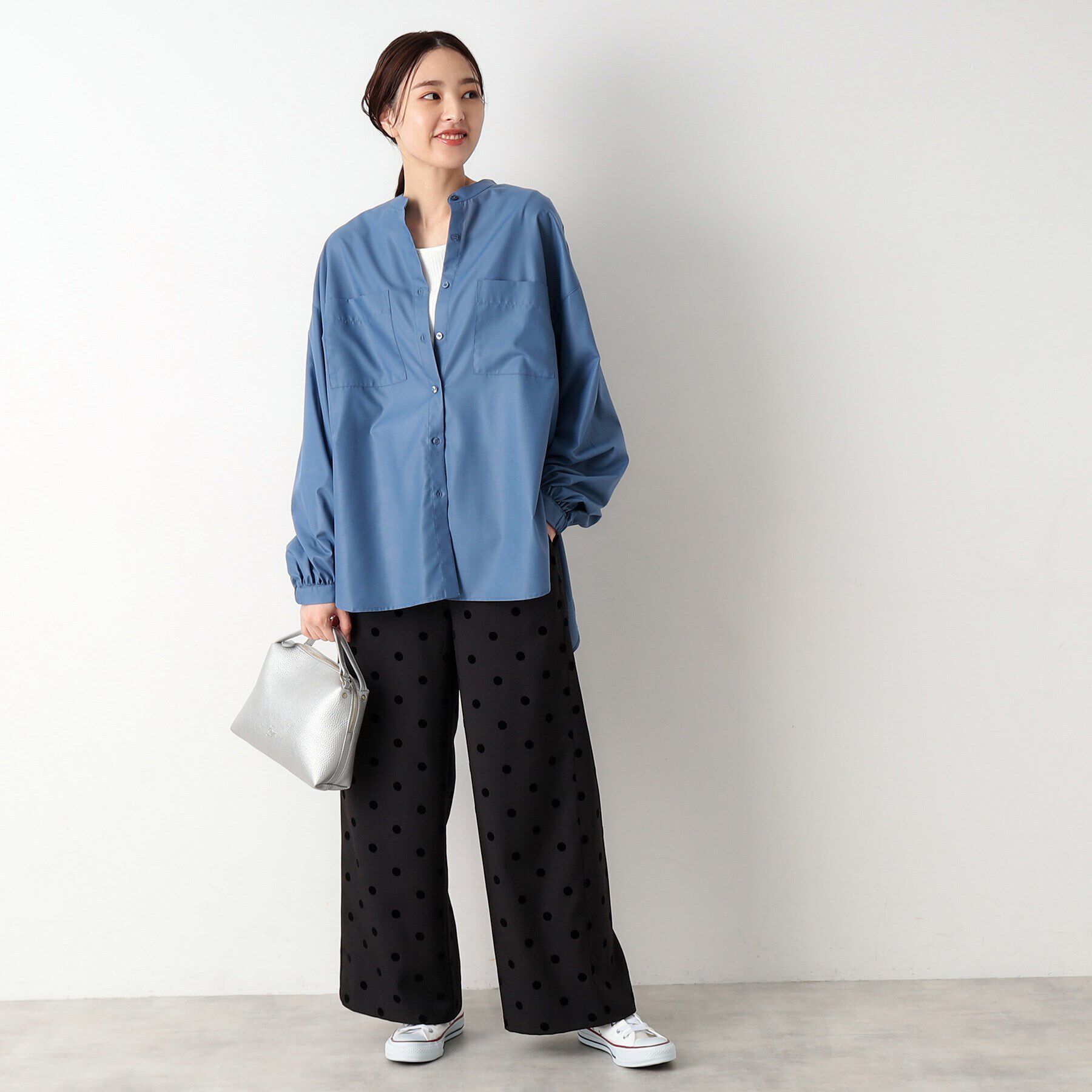 Dessin「微光沢バンドカラーシャツ」|シャツ・ブラウス|