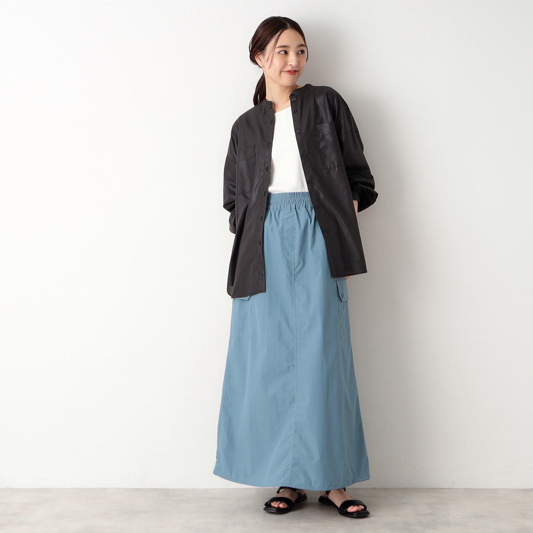 Dessin「微光沢バンドカラーシャツ」|シャツ・ブラウス|