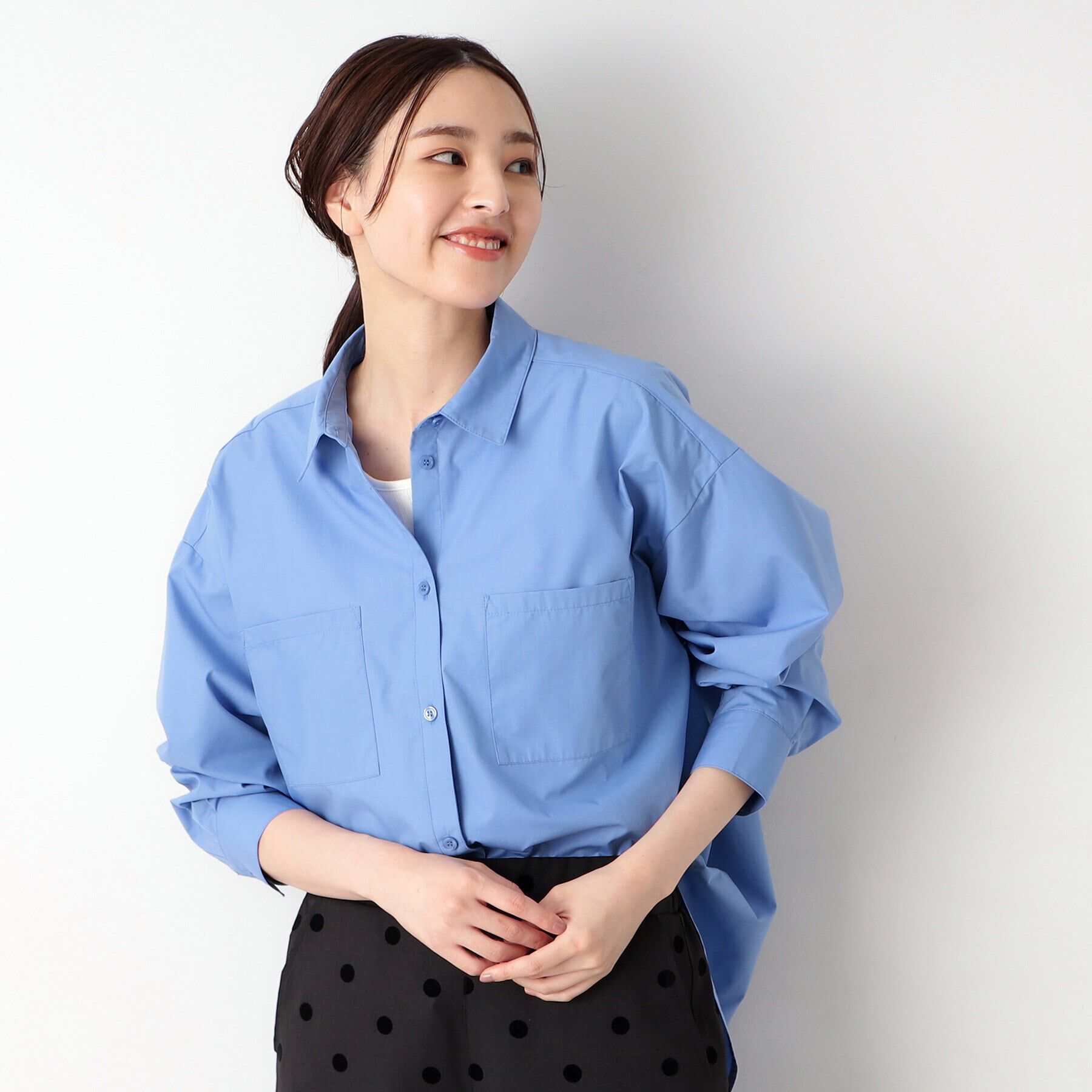 Dessin「【洗える】オーバーシャツ」|シャツ・ブラウス|ブルー(092)