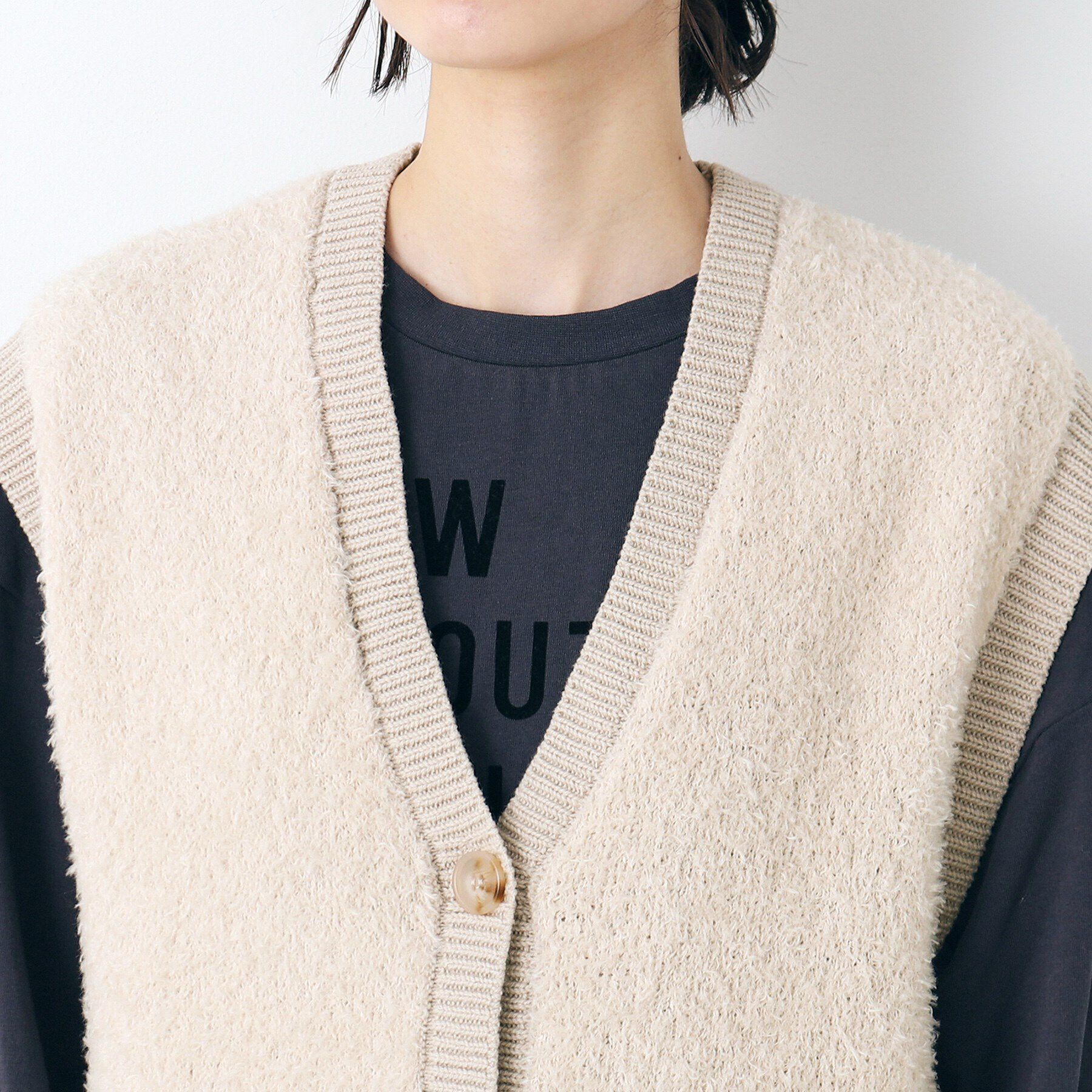 Dessin「【洗える】フロント釦シャギージレ」|ベスト・ジレ|