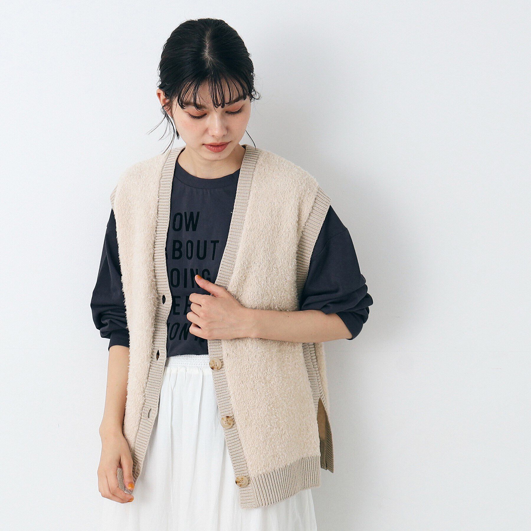 Dessin「【洗える】フロント釦シャギージレ」|ベスト・ジレ|