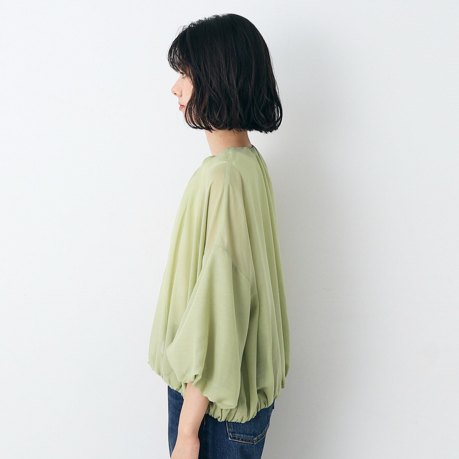 Dessin「【洗える】バルーンスリーブファブリックカーデ」|カーディガン|